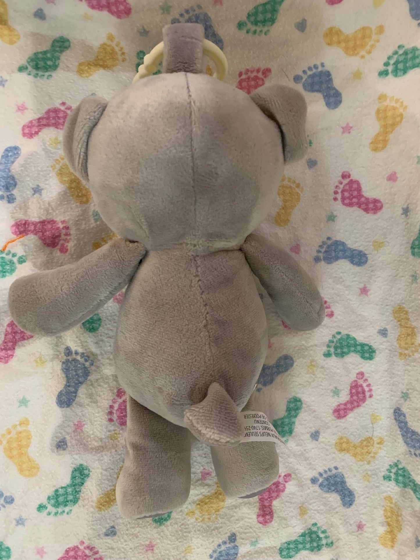 Kellytoy Gray My First Bear Plush with Rattle, Crib Stroller Hanger