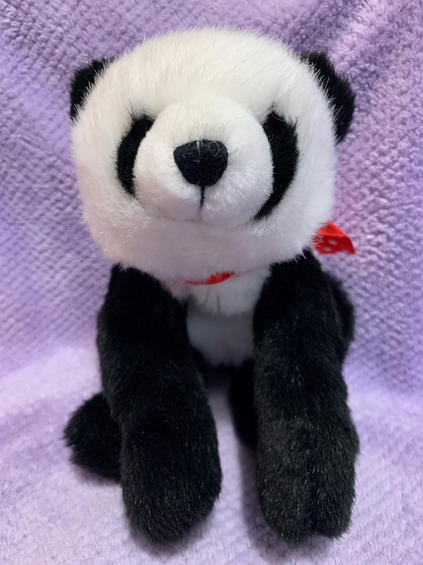 Ganz Pookie Panda Plush, Red Heart Ribbon, 1997
