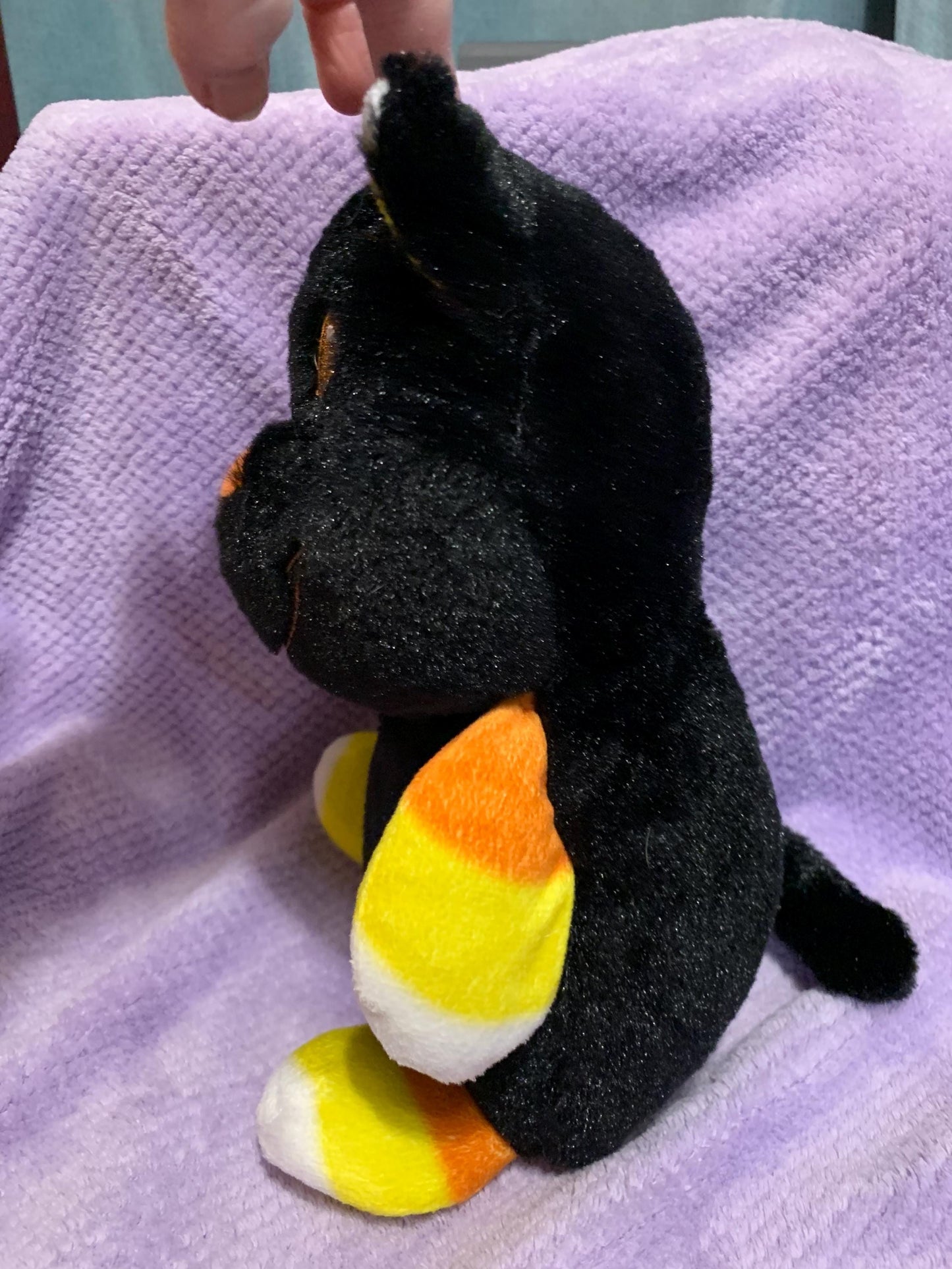 CattyCorn Black Kitty Cat Candy Corn Plush. Adorable! Kellytoy Sugar Loaf
