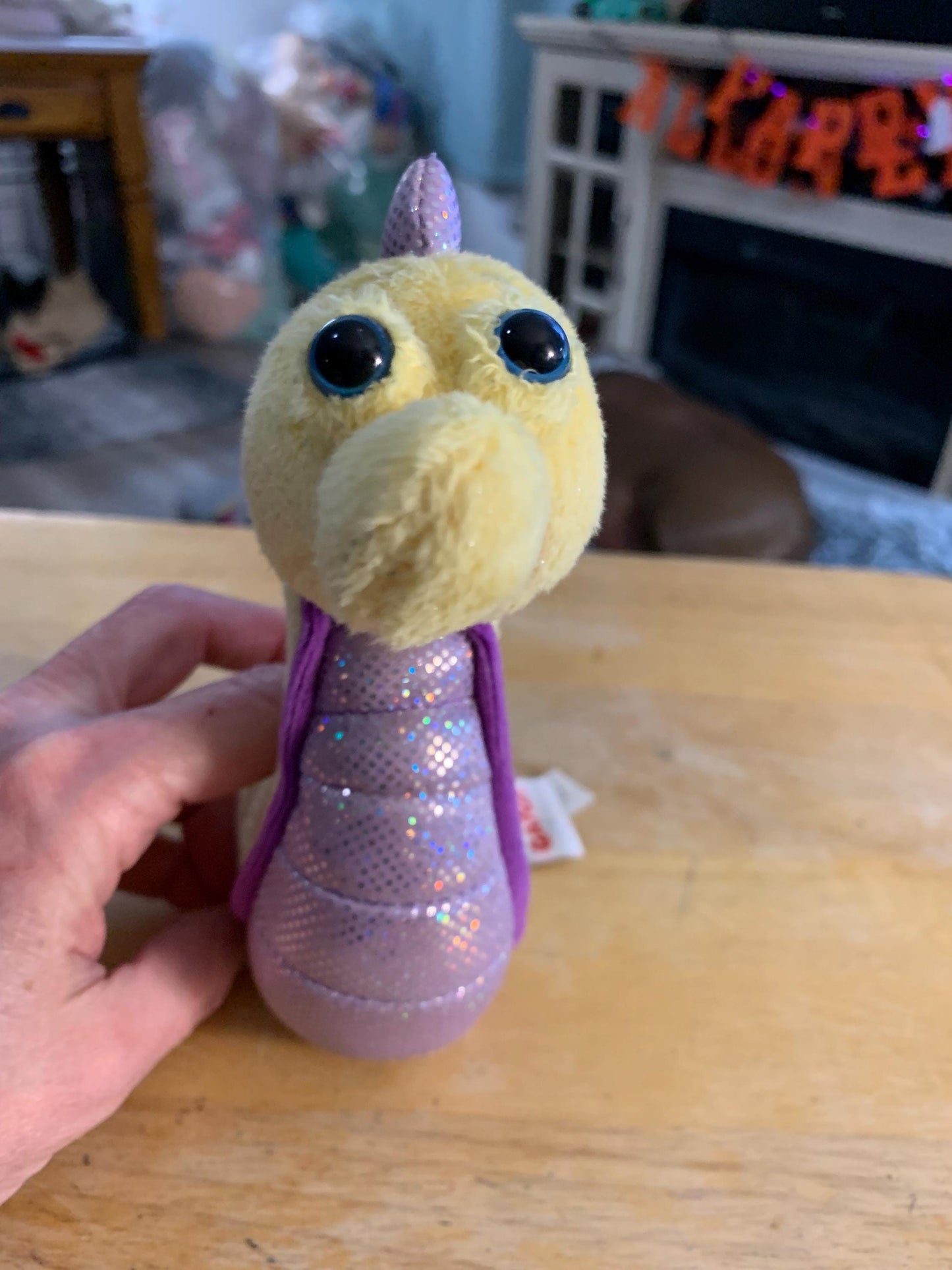 Webkinz Yellow and Purple Lil Kinz Seahorse plush. No code