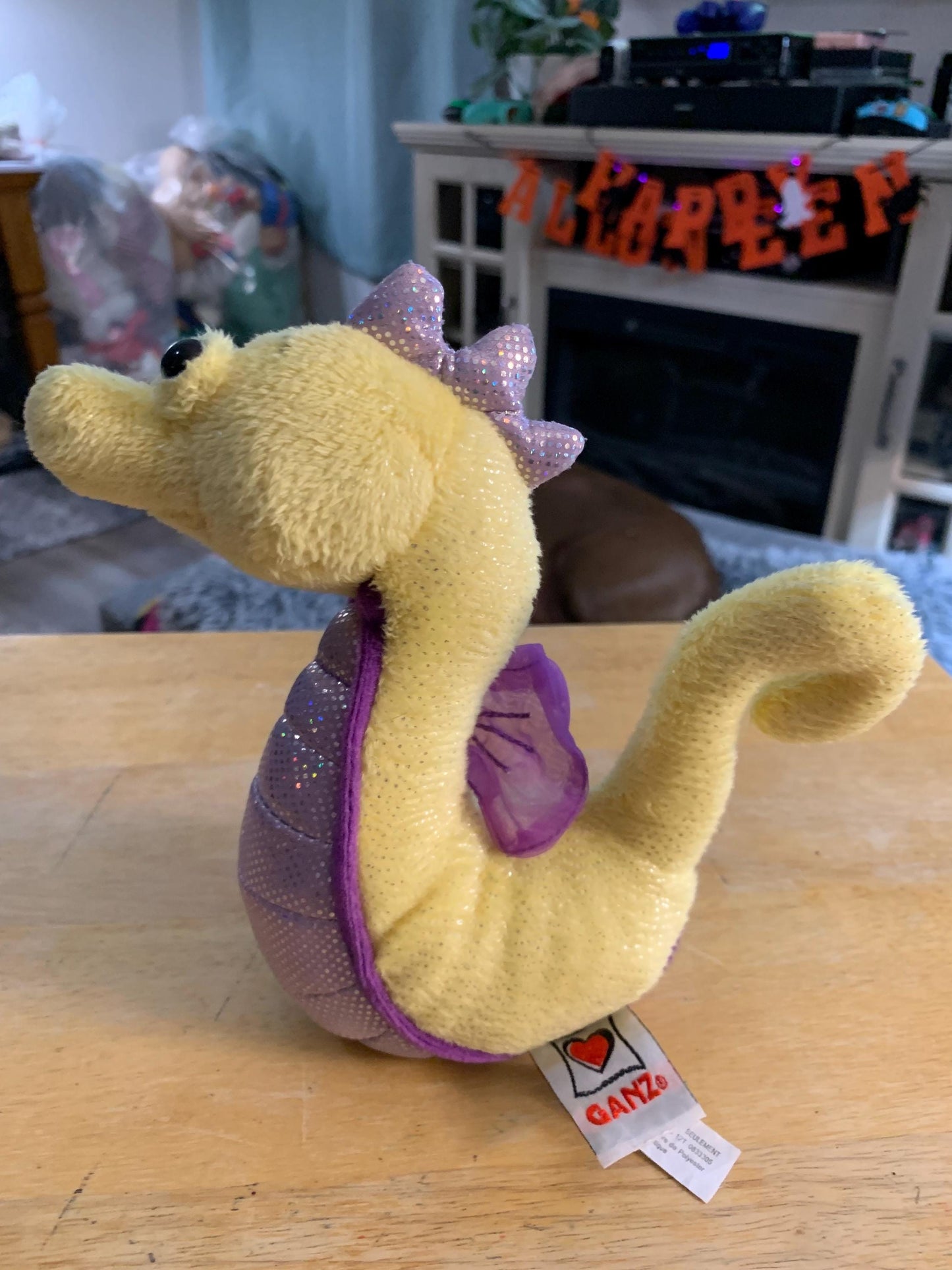 Webkinz Yellow and Purple Lil Kinz Seahorse plush. No code