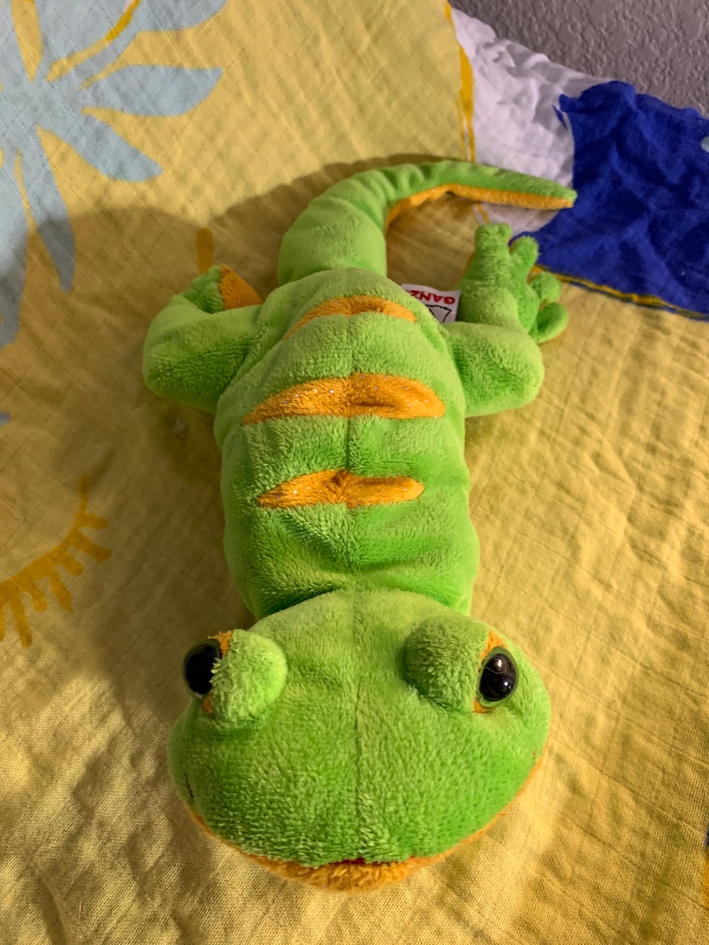 Webkinz Green and Yellow Lemon Lime Gecko plush. No code. Absolutely Adorable!