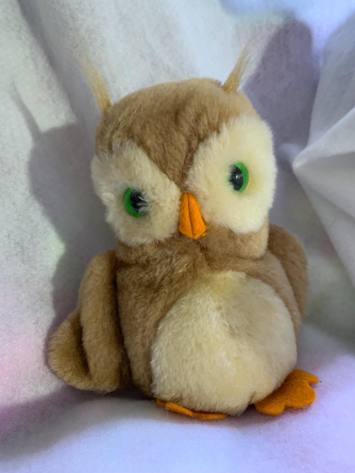 Dakin Tan And Cream Obie Owl Plush 1975 Ground Shell Filling