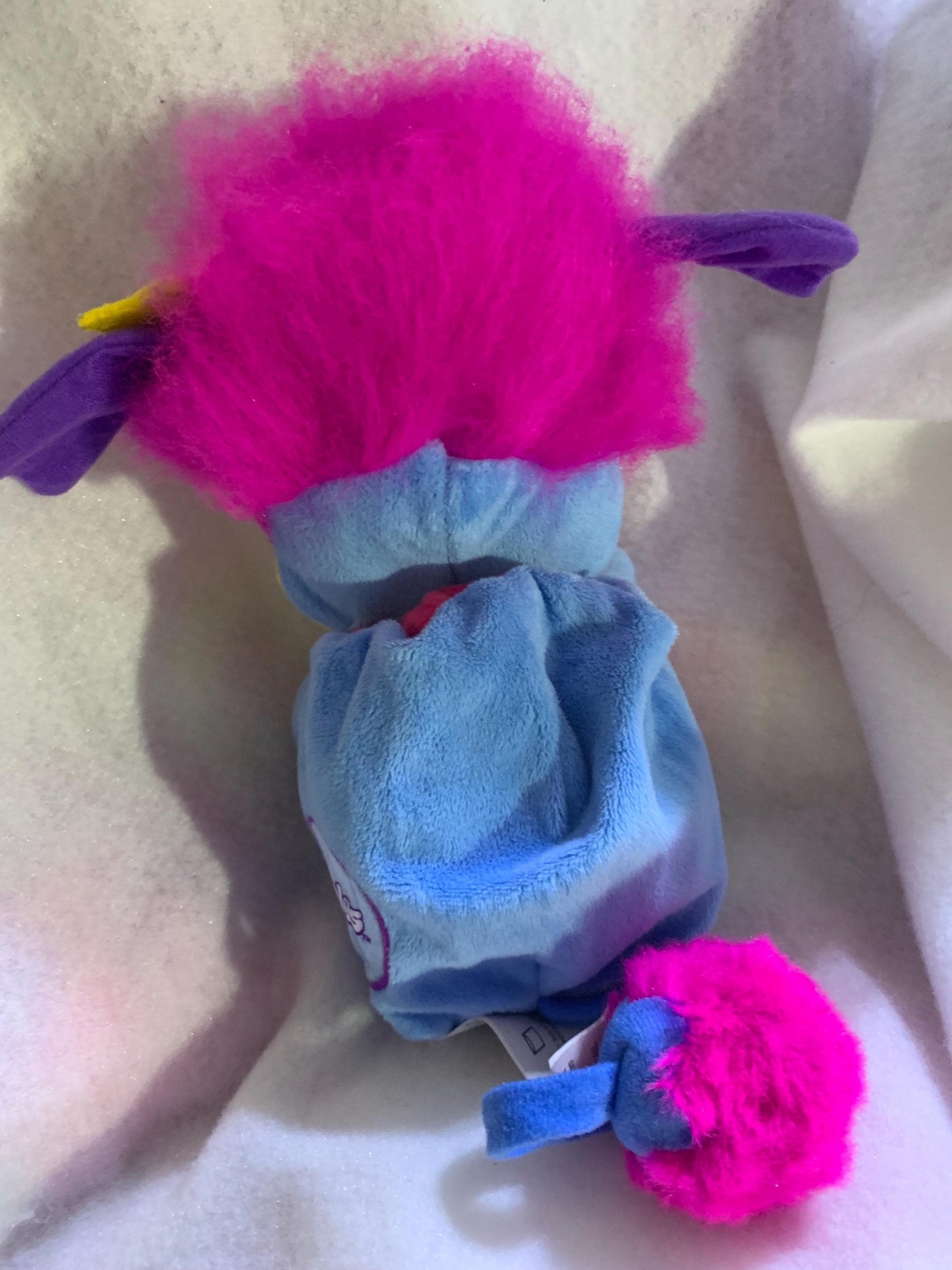 Vintage Popples Lulu Plush, Pink, Blue and Yellow, Spin Master