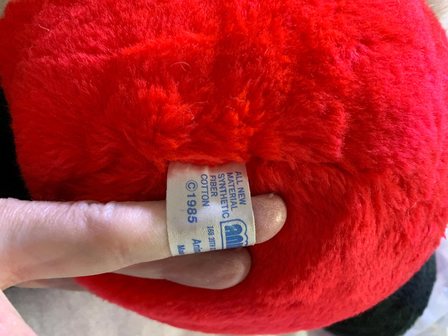 Santa Claus Red And White Rubber, Vinyl Face Christmas Plush. 1985 Vintage Animal Toy