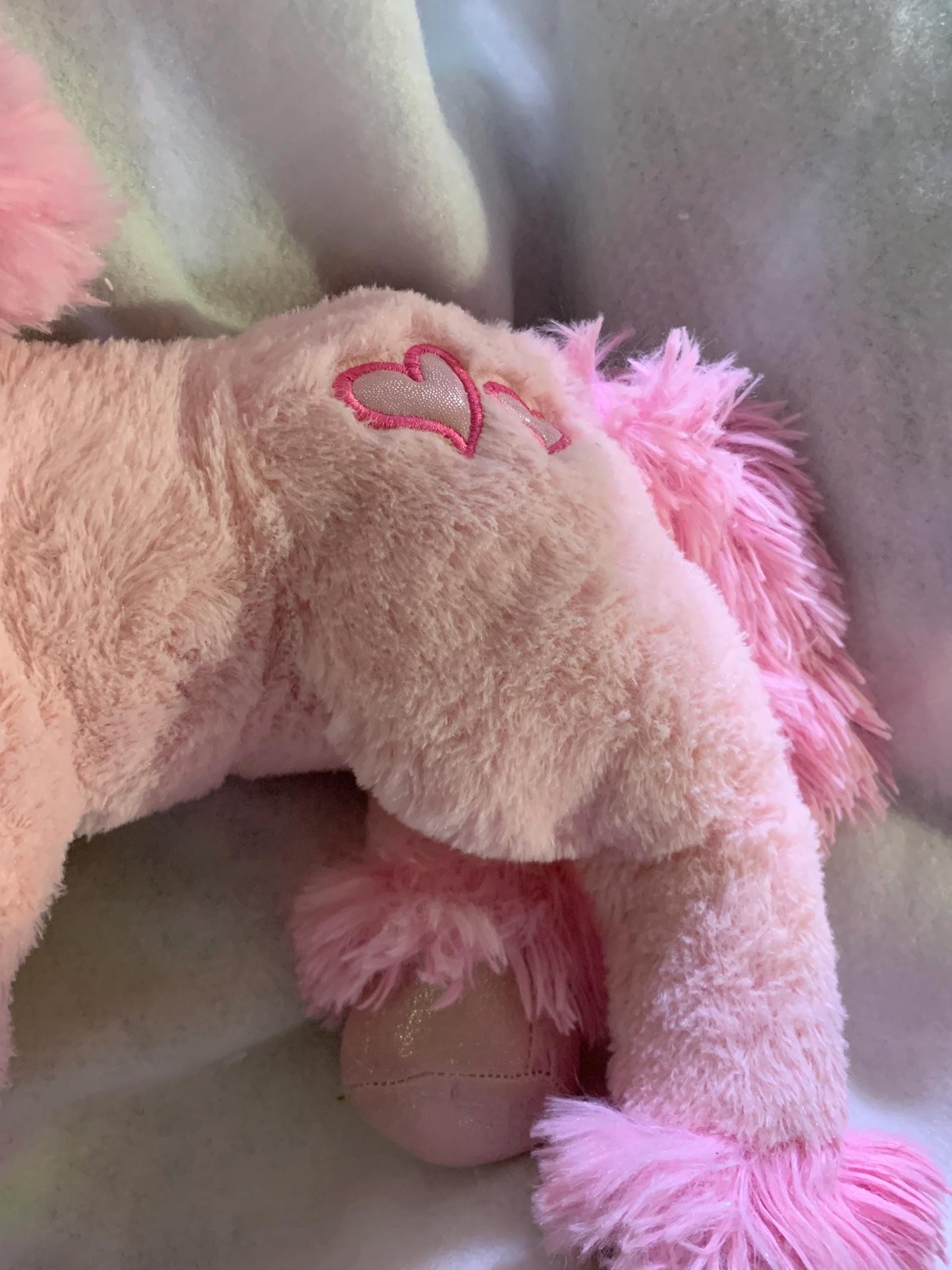 Dan Dee Pink Unicorn Plush, Glitter Horn, Large 22"