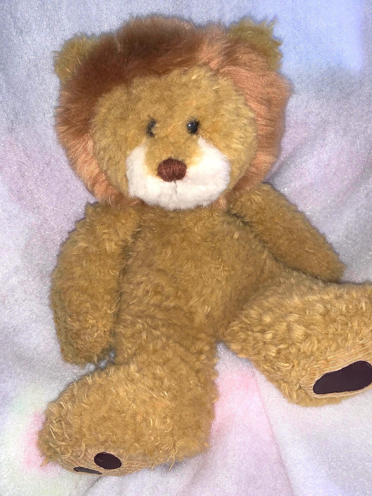 First & Main Brown Lion Plush with Corduroy Feet