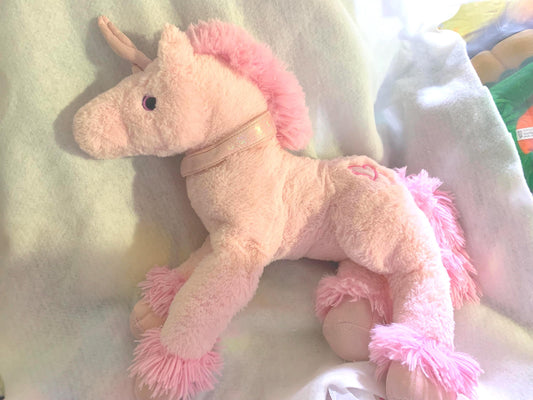 Dan Dee Pink Unicorn Plush, Glitter Horn, Large 22"