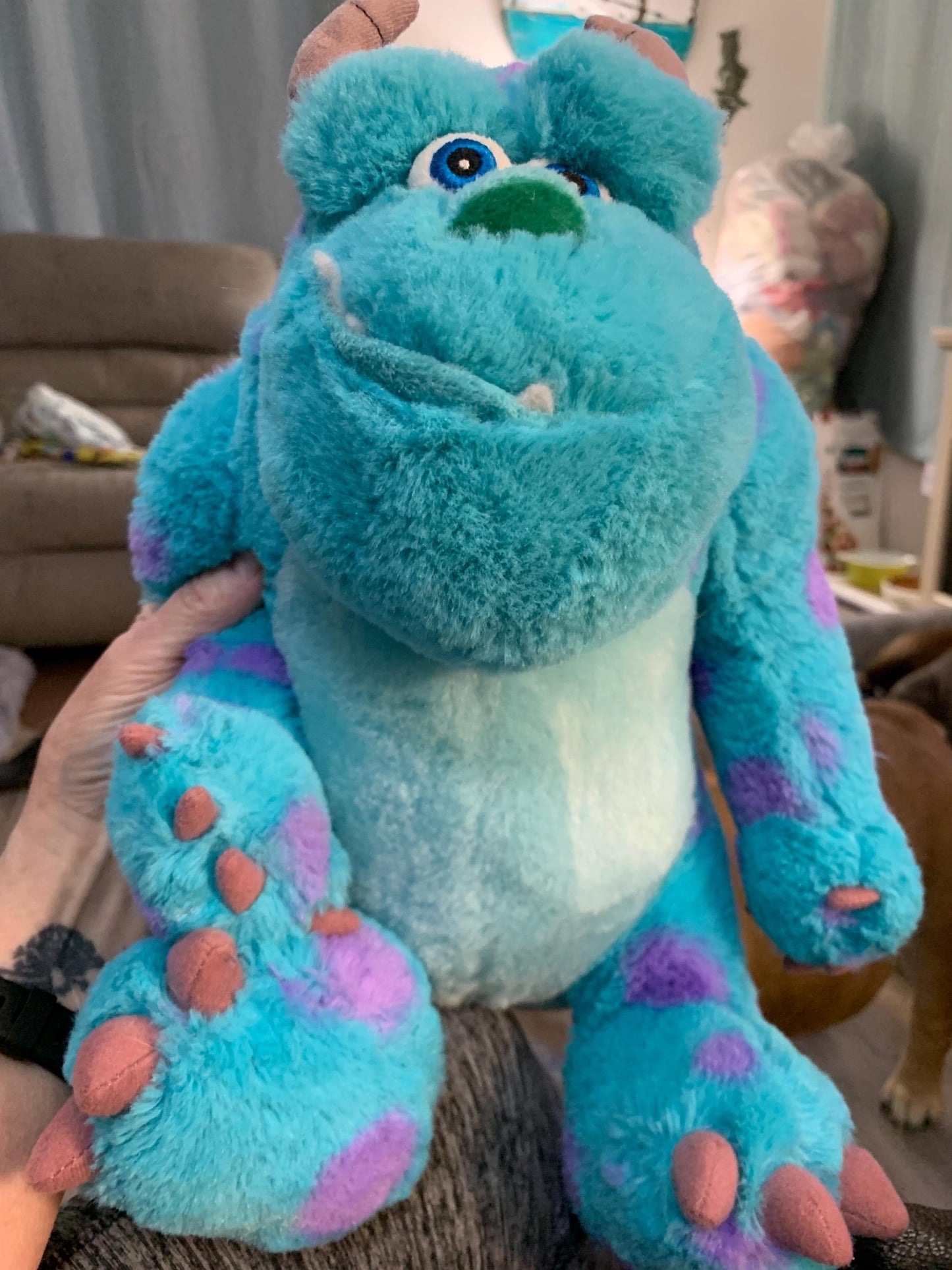 Sully James P Sullivan  Blue And Purple Monsters Inc Monster Plush. Sitting Position.