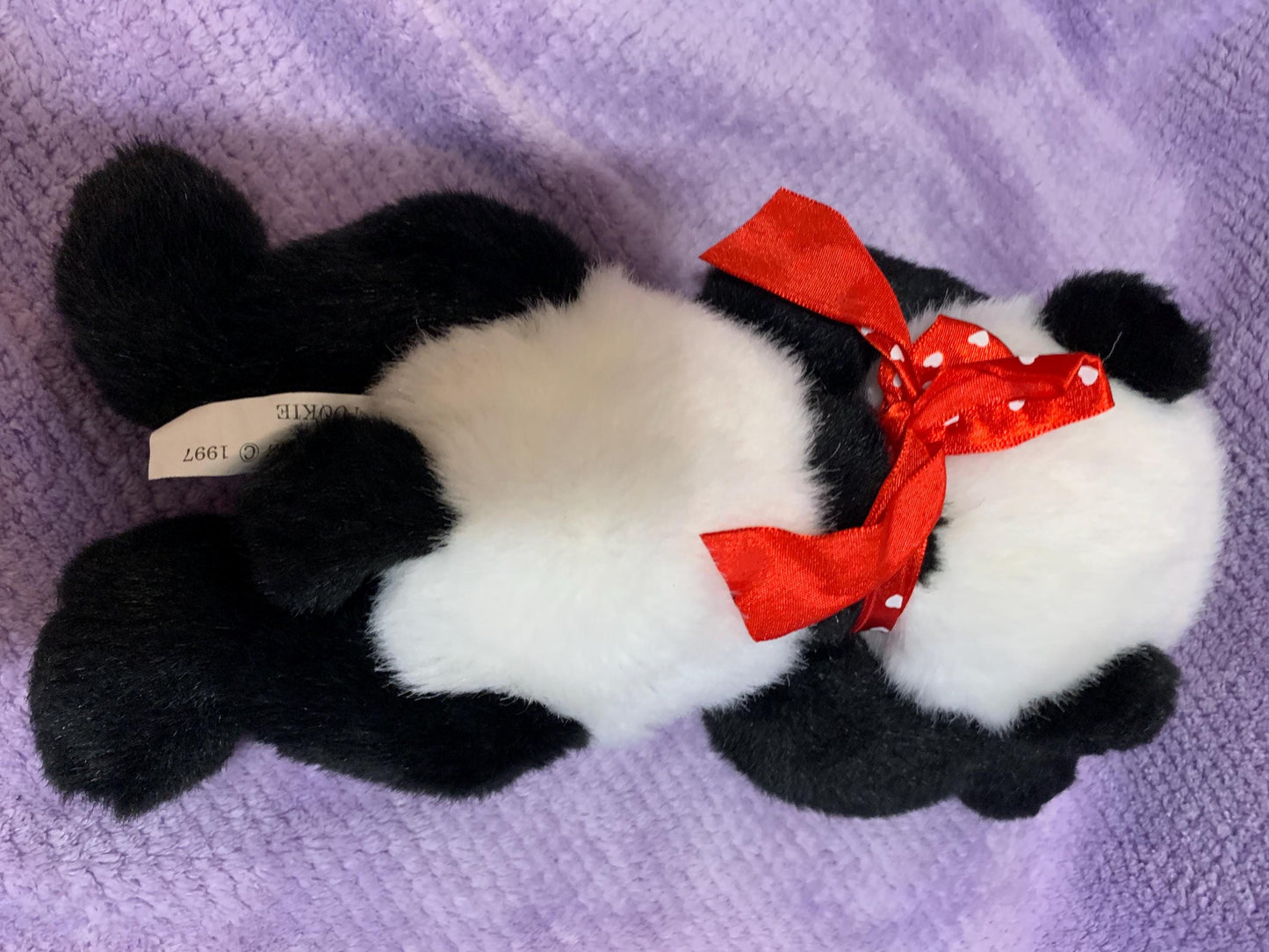 Ganz Pookie Panda Plush, Red Heart Ribbon, 1997