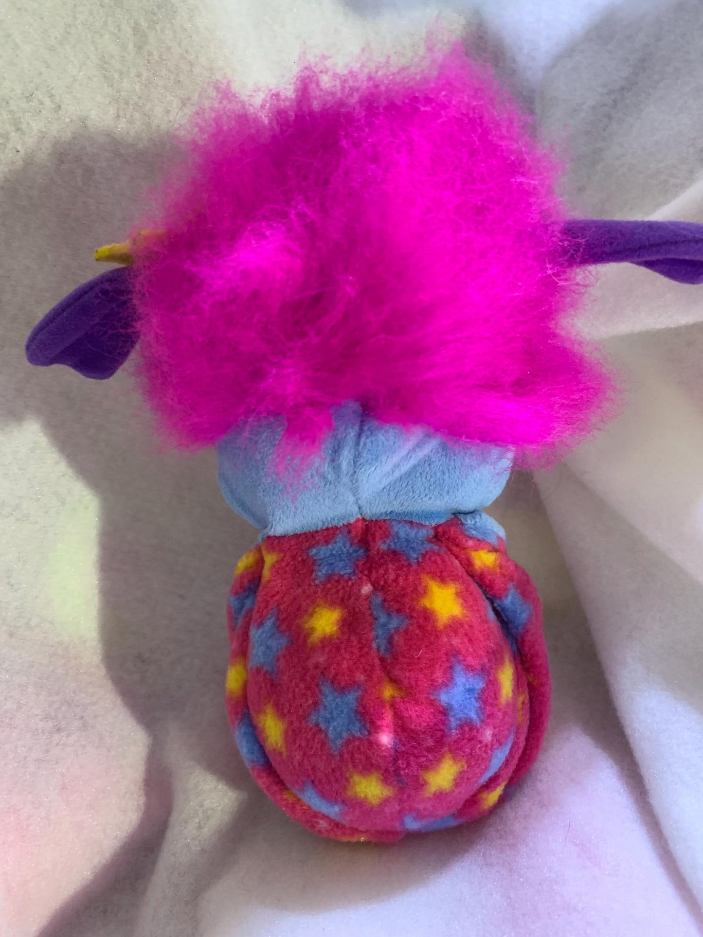 Vintage Popples Lulu Plush, Pink, Blue and Yellow, Spin Master