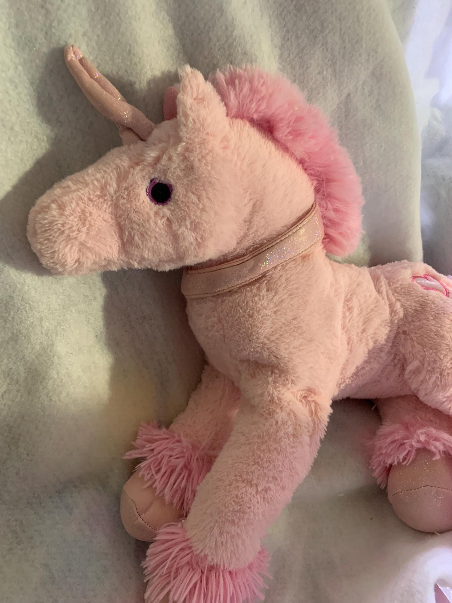 Dan Dee Pink Unicorn Plush, Glitter Horn, Large 22"