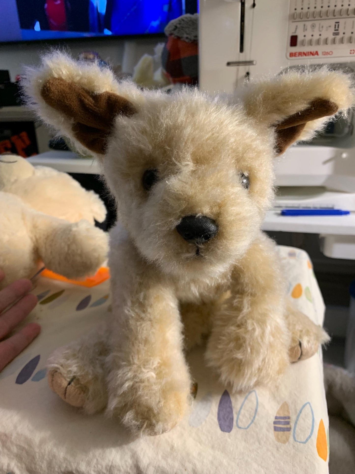 Ty Taffy Terrier Plush, Cream and Brown Shaggy Dog