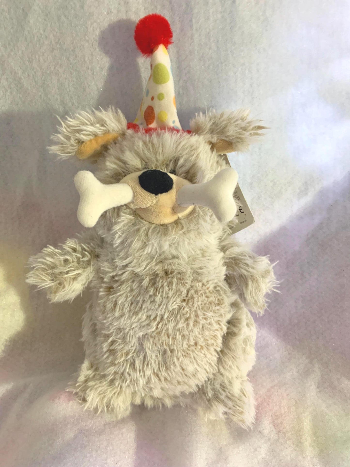 Gund Greetings Party Dog Plush with Hat & Bone, NWT
