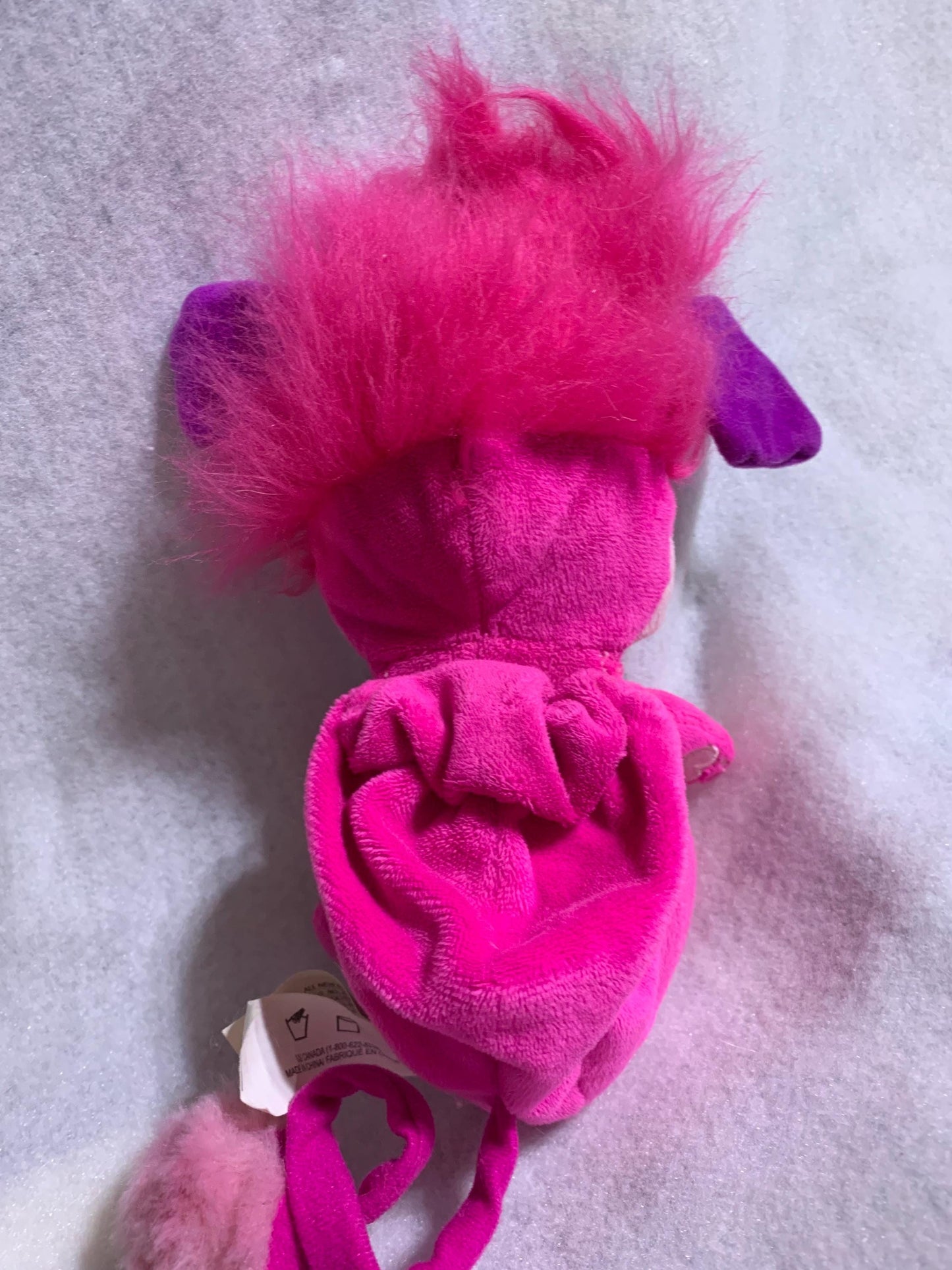 Popples BUBBLES Pink Doll Plush. Spin master. White Flower 8”