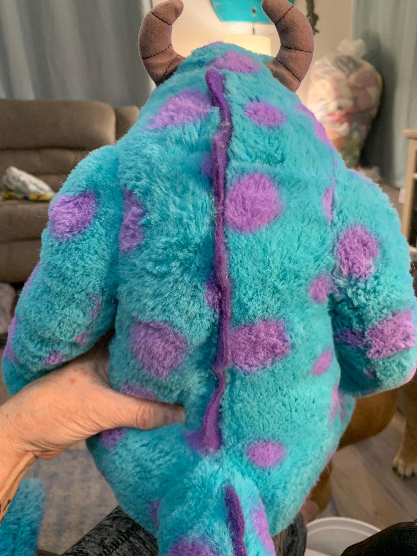 Sully James P Sullivan  Blue And Purple Monsters Inc Monster Plush. Sitting Position.