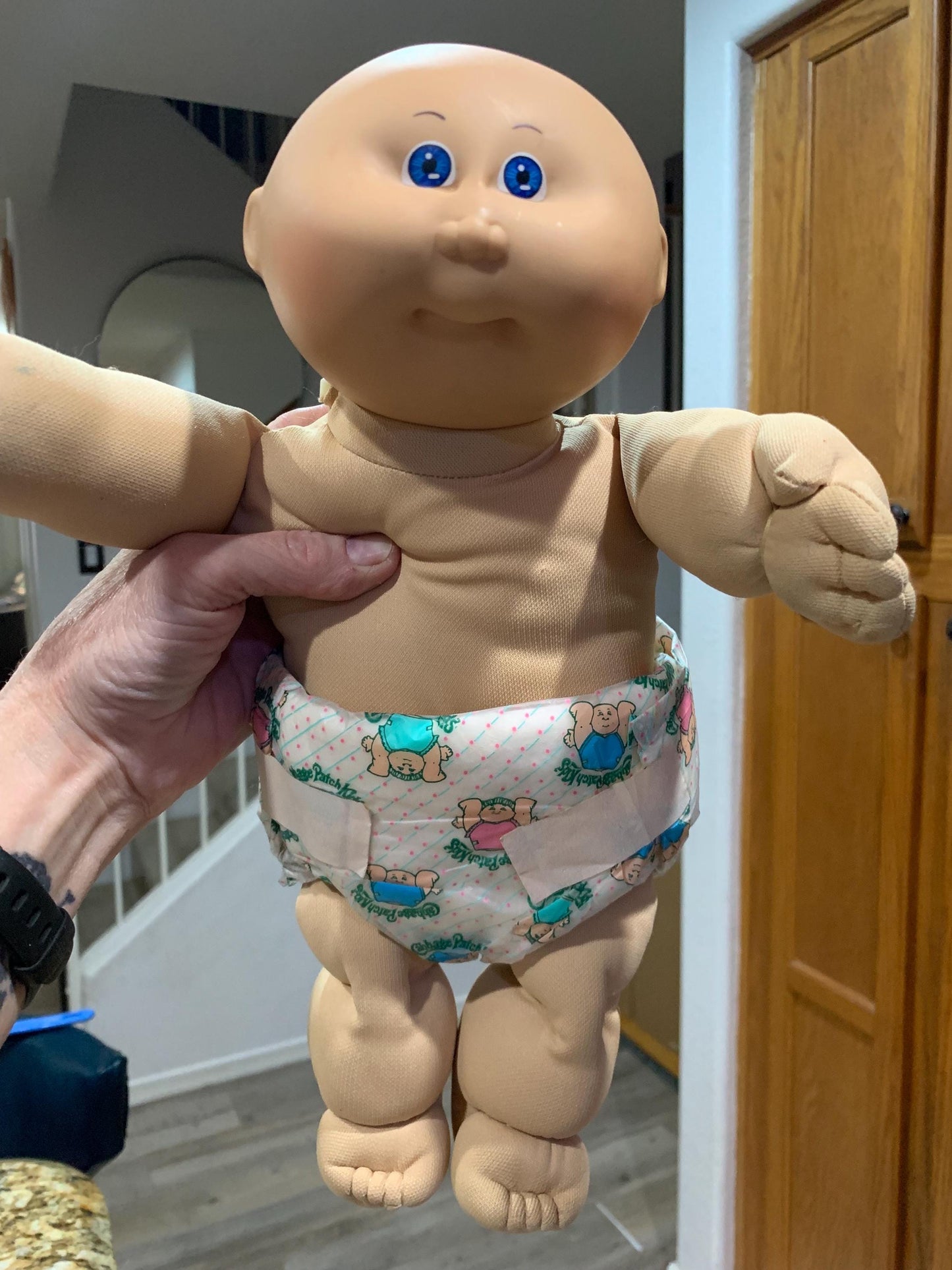 Vintage Cabbage Patch Doll Premie/Baby doll. Blue eyes, Bald
