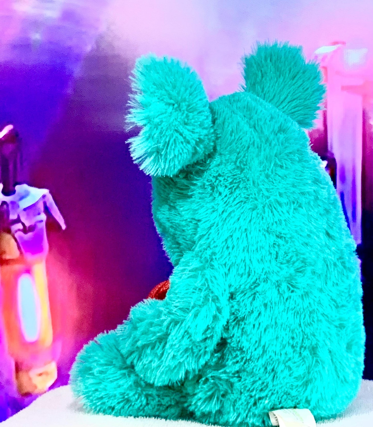 Dream Blue Teal Monster Alien Plush  Red Heart I love you