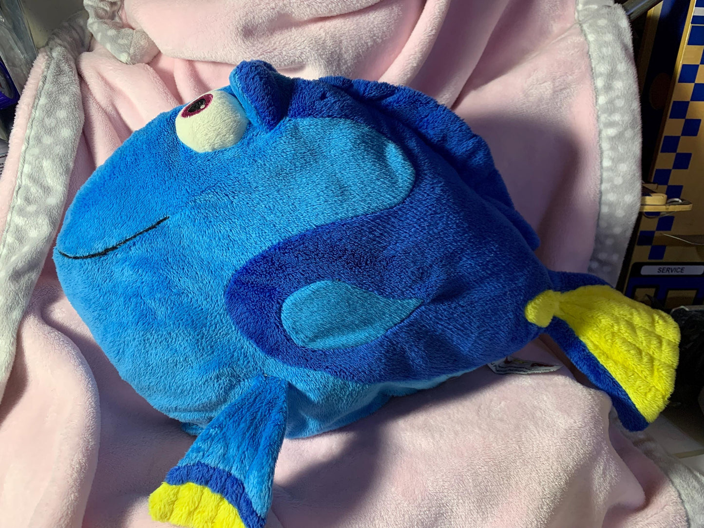 Disney Blue, Light Blue And Yellow Dory Fish Finding Nemo Pillow Pets Plush. Great Condition.
