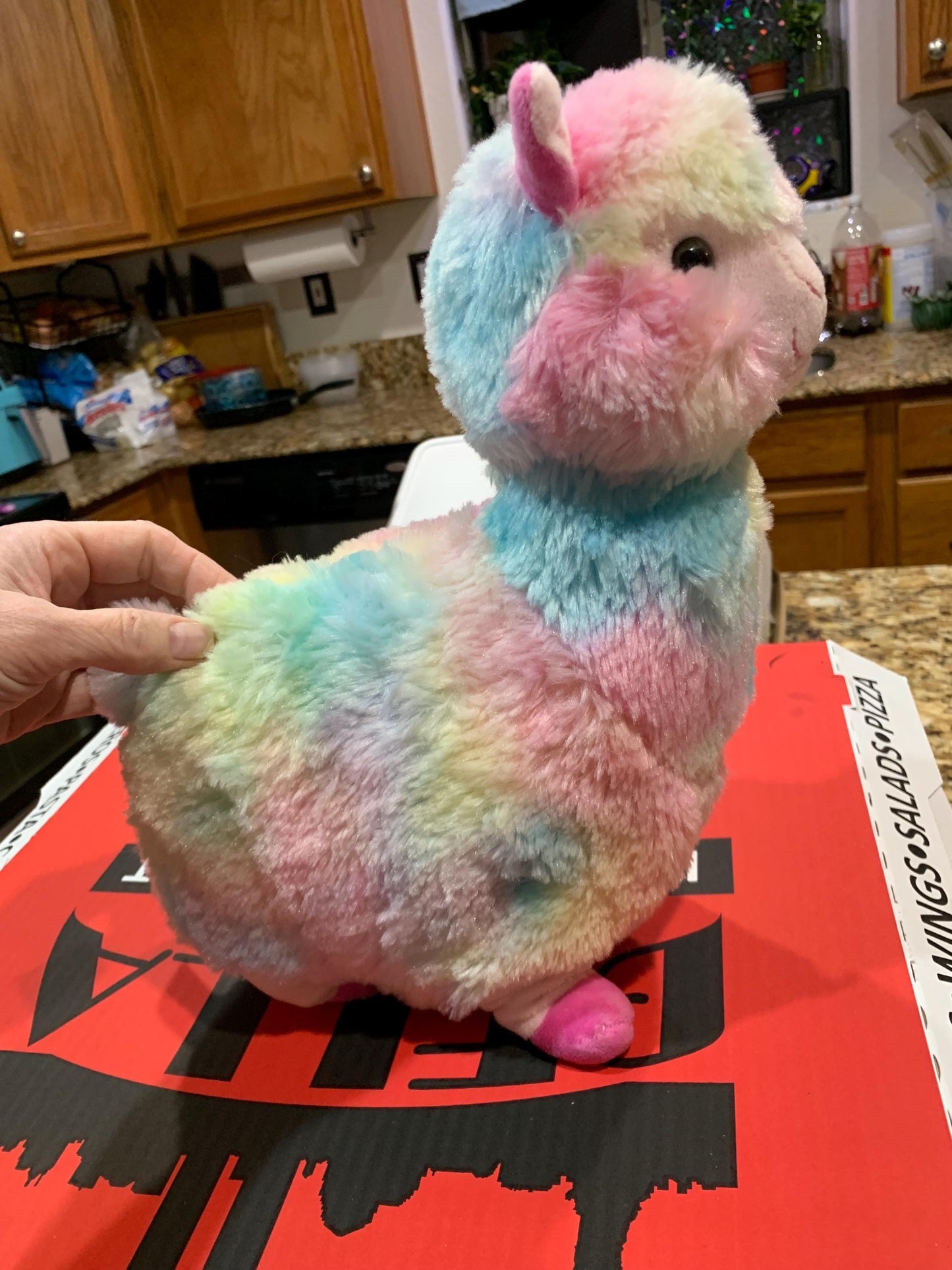 Pastel Tie Dye Llama Plush, Soft Stuffed Animal (12 in)