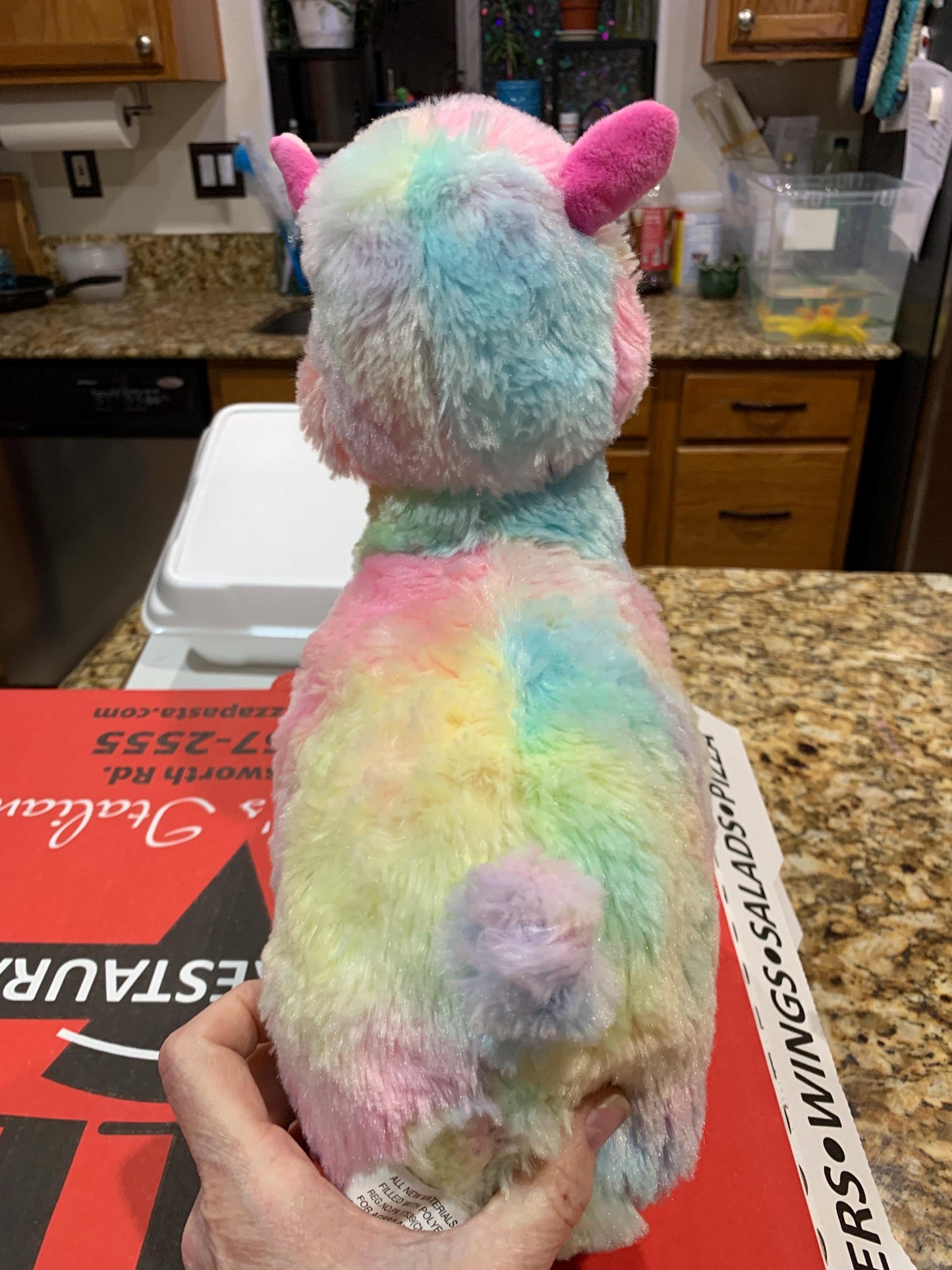 Pastel Tie Dye Llama Plush, Soft Stuffed Animal (12 in)