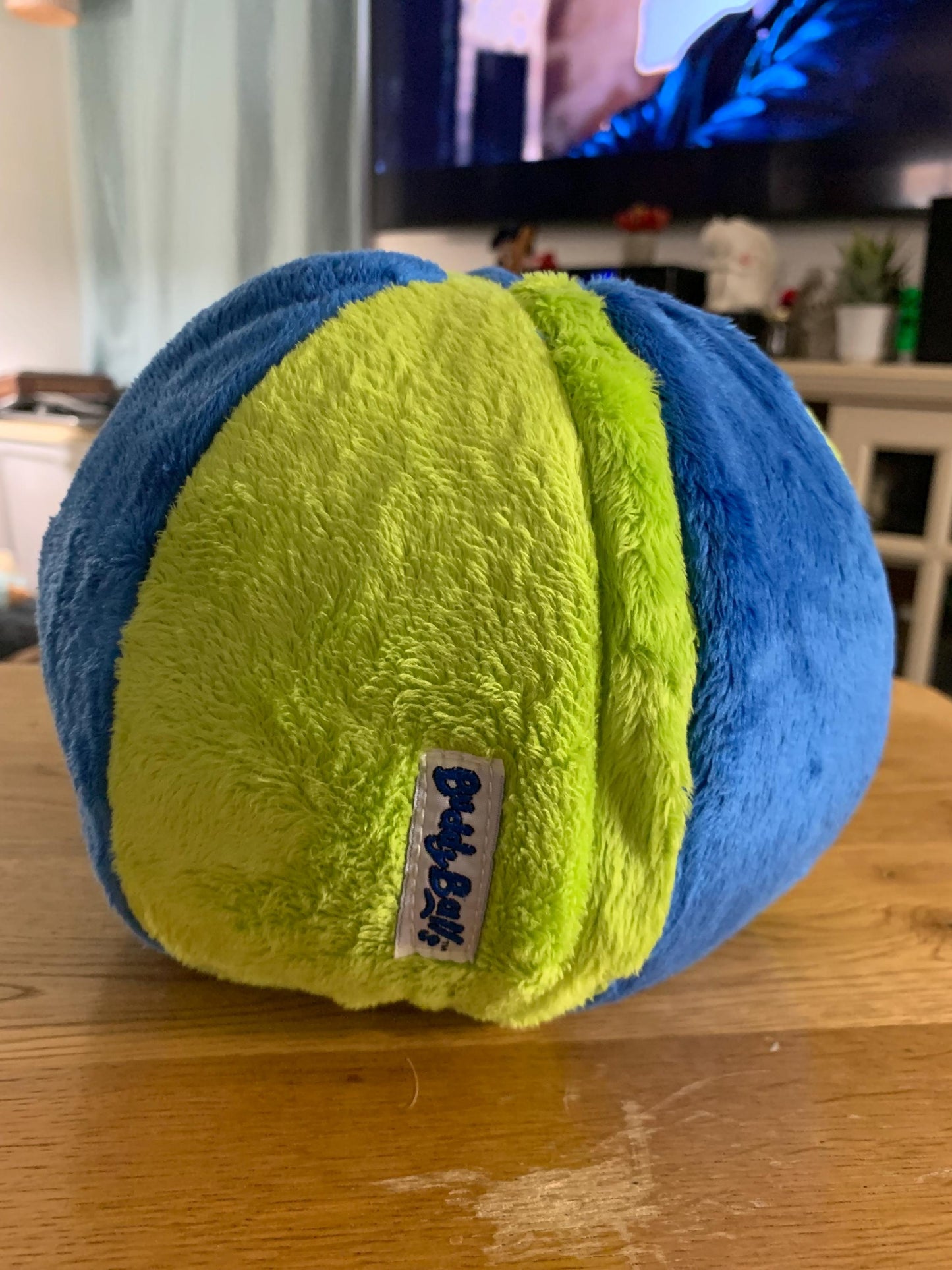 Buddy Balls Sam Brown Teddy Bear Green and Blue Beach Ball Plush