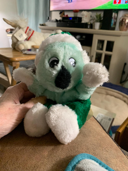 Green Koala/Elf Small Stuffed Animal.  A-1 Novelty Co Inc 1984