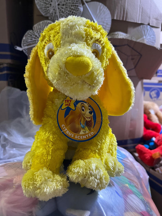 Disney Yellow Citrus Scented Lady From Lady & The Tramp Dog Plush. NWT