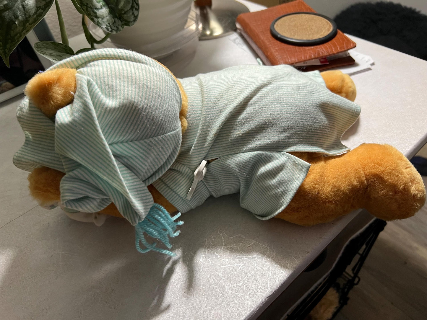 Vintage Winnie the Pooh Plush: Sleepy Bear in Pajamas with Pillow