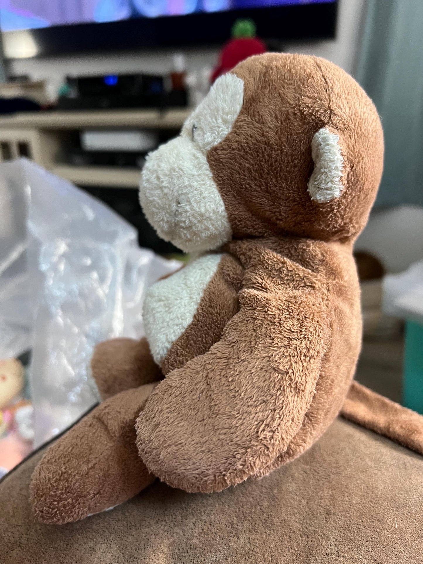 TY Brown Dangles the Monkey Pluffies Stuffed Animal Plush Toy. tag cut off