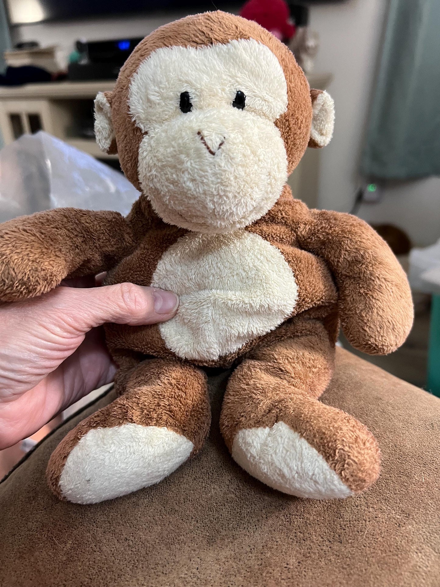 TY Brown Dangles the Monkey Pluffies Stuffed Animal Plush Toy. tag cut off
