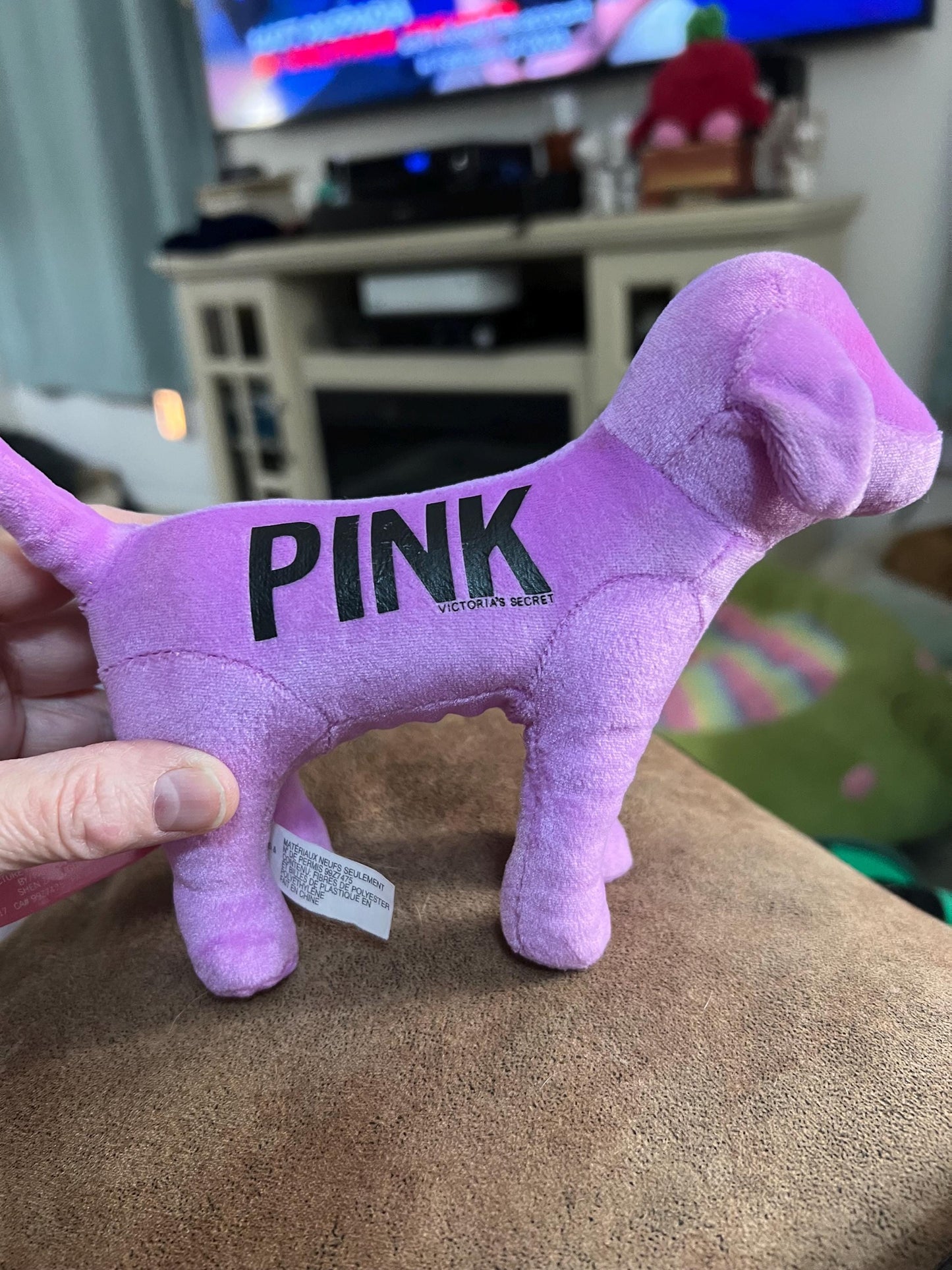 Victoria’s Secret Pink Purple Velvet Pink Mascot Dog Plush