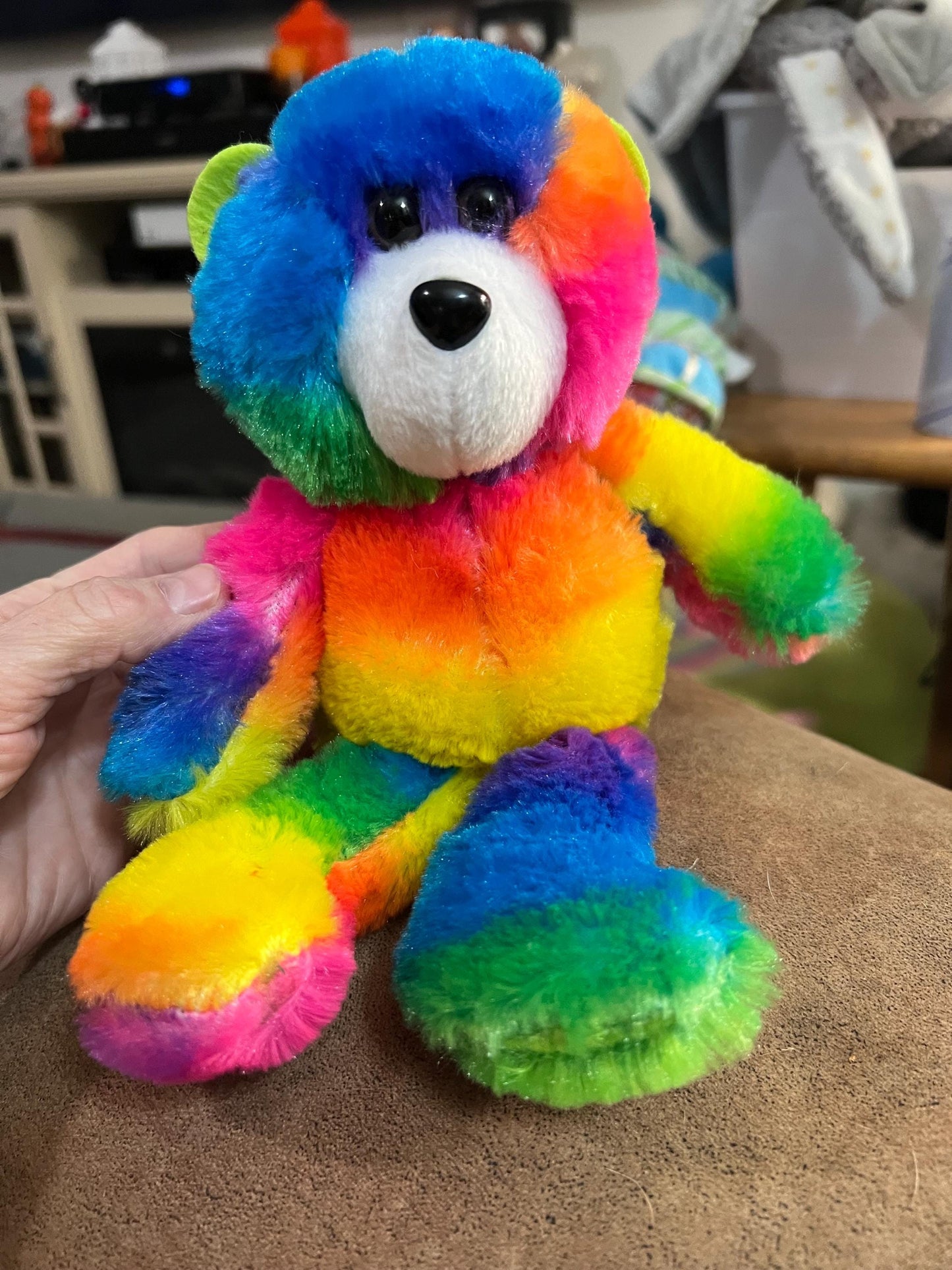 Ideal Toys Small Rainbow Teddy Bear Plush