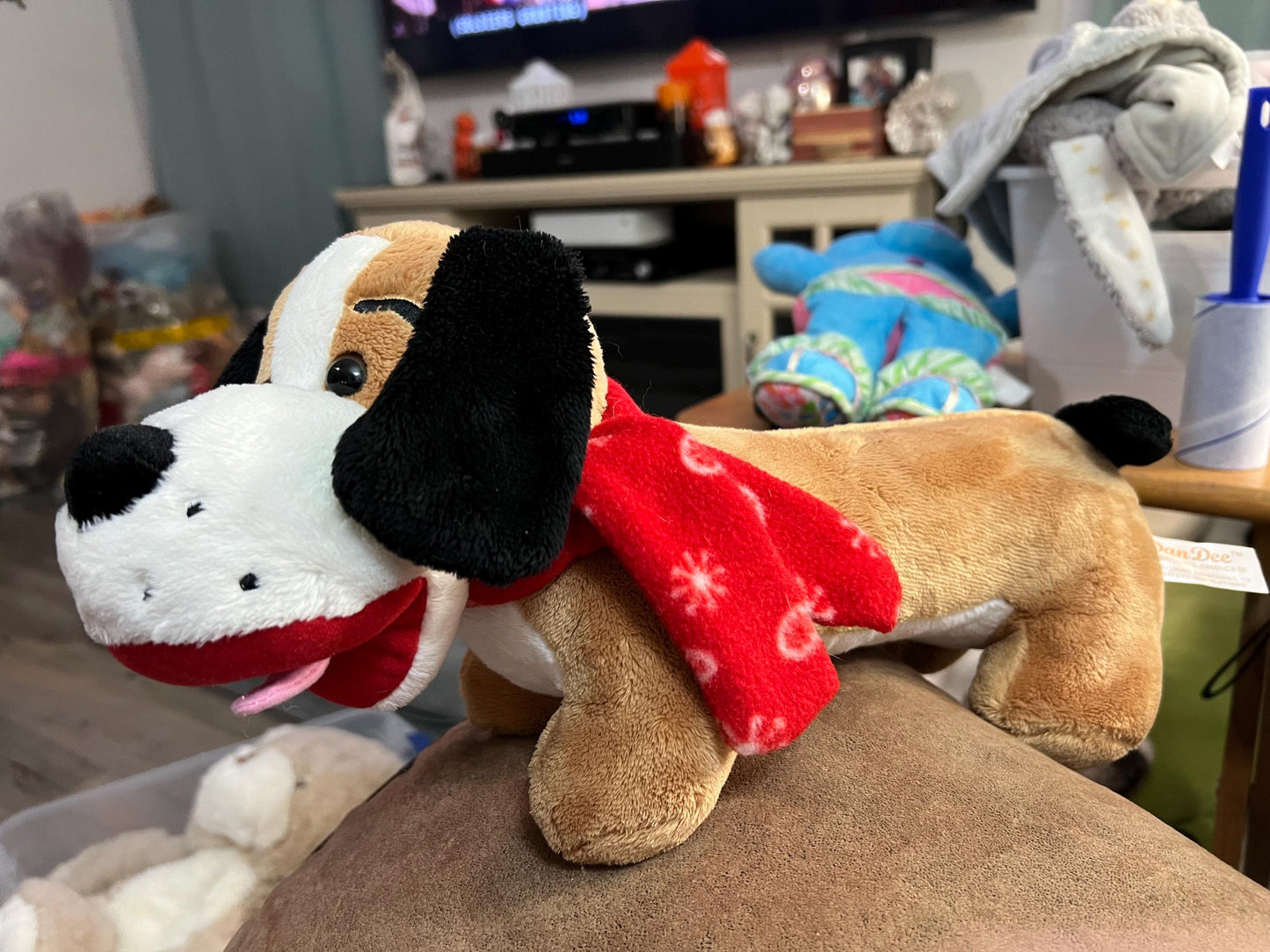 Dan Dee Dachshund Wiener Dog Plush Red Scarf Stuffed Animal 15” Long