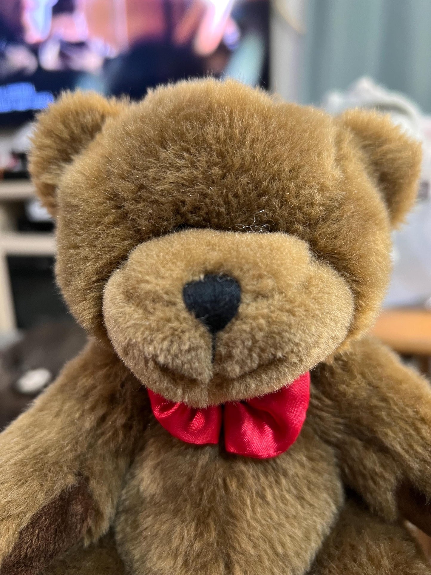 Pro flowers Brown Teddy Bear with Red Satin Bowtie Stuffed animal plush toy