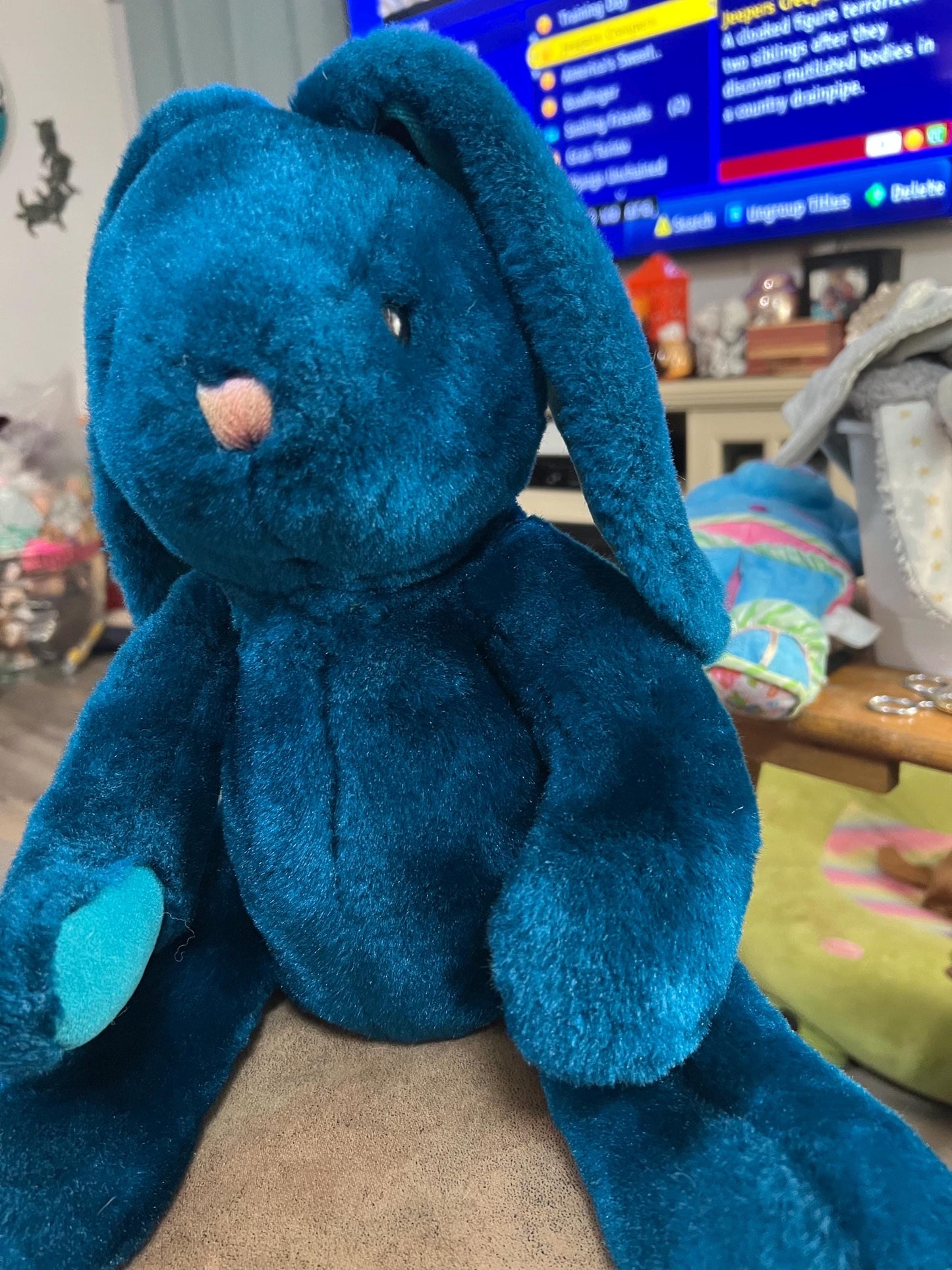 Dan Dee Dark Blue Dark Teal Bunny Rabbit Plush