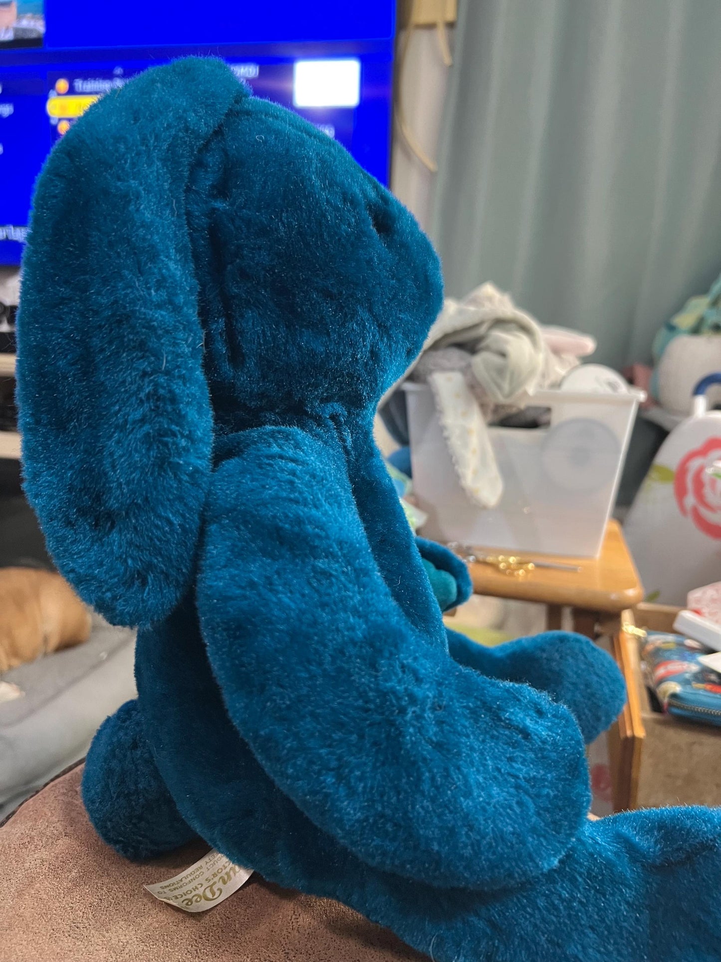Dan Dee Dark Blue Dark Teal Bunny Rabbit Plush