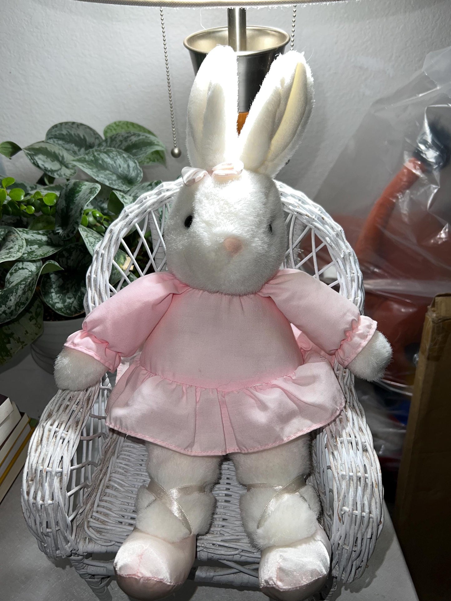 Prestige White Ballerina Bunny Rabbit Plush Pink Tutu Pink Satin Shoes Very Rare 1988