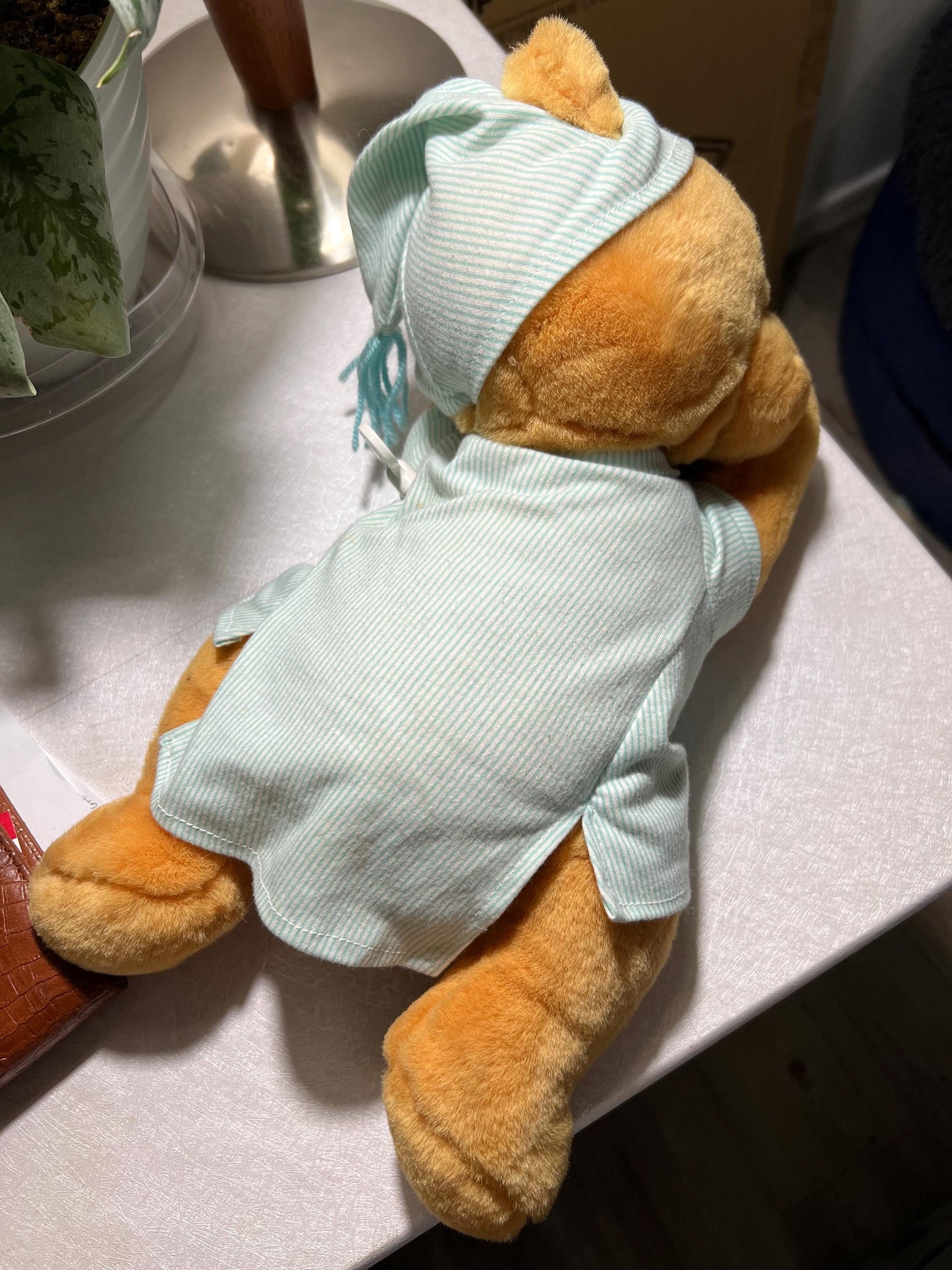 Vintage Winnie the Pooh Plush: Sleepy Bear in Pajamas with Pillow