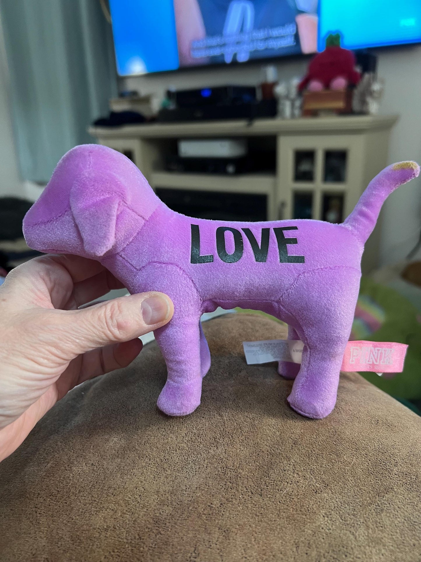 Victoria’s Secret Pink Purple Velvet Pink Mascot Dog Plush
