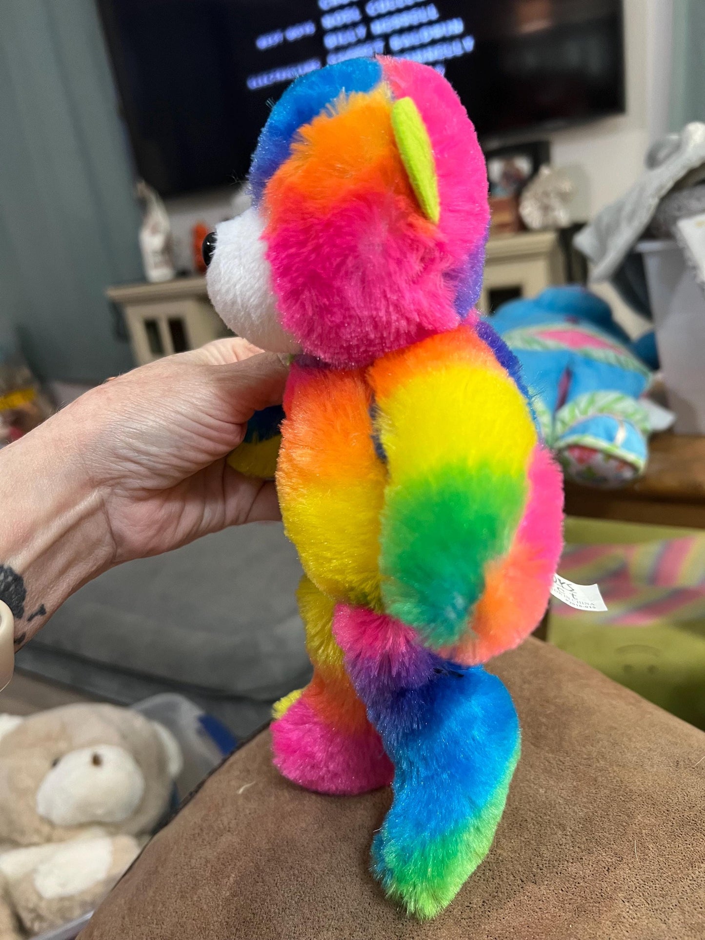 Ideal Toys Small Rainbow Teddy Bear Plush
