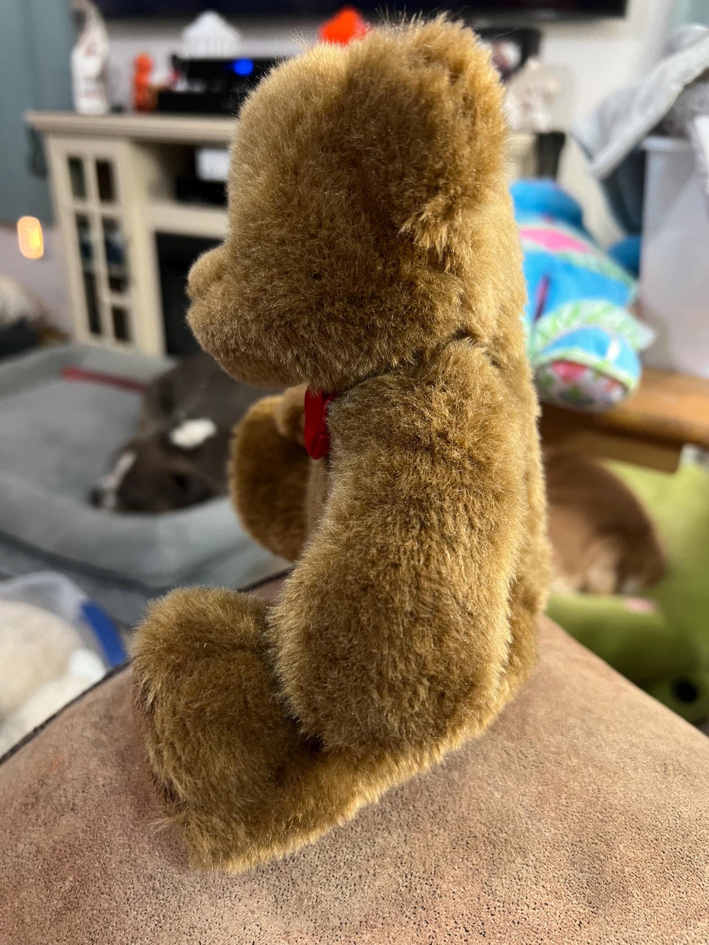Pro flowers Brown Teddy Bear with Red Satin Bowtie Stuffed animal plush toy