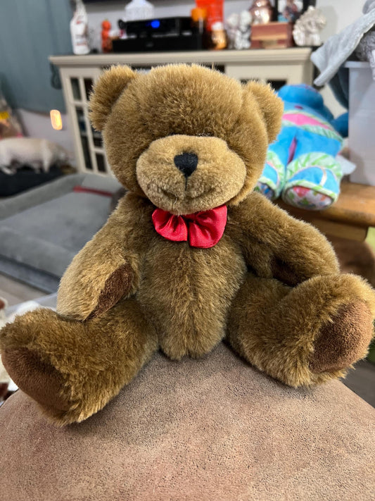 Pro flowers Brown Teddy Bear with Red Satin Bowtie Stuffed animal plush toy