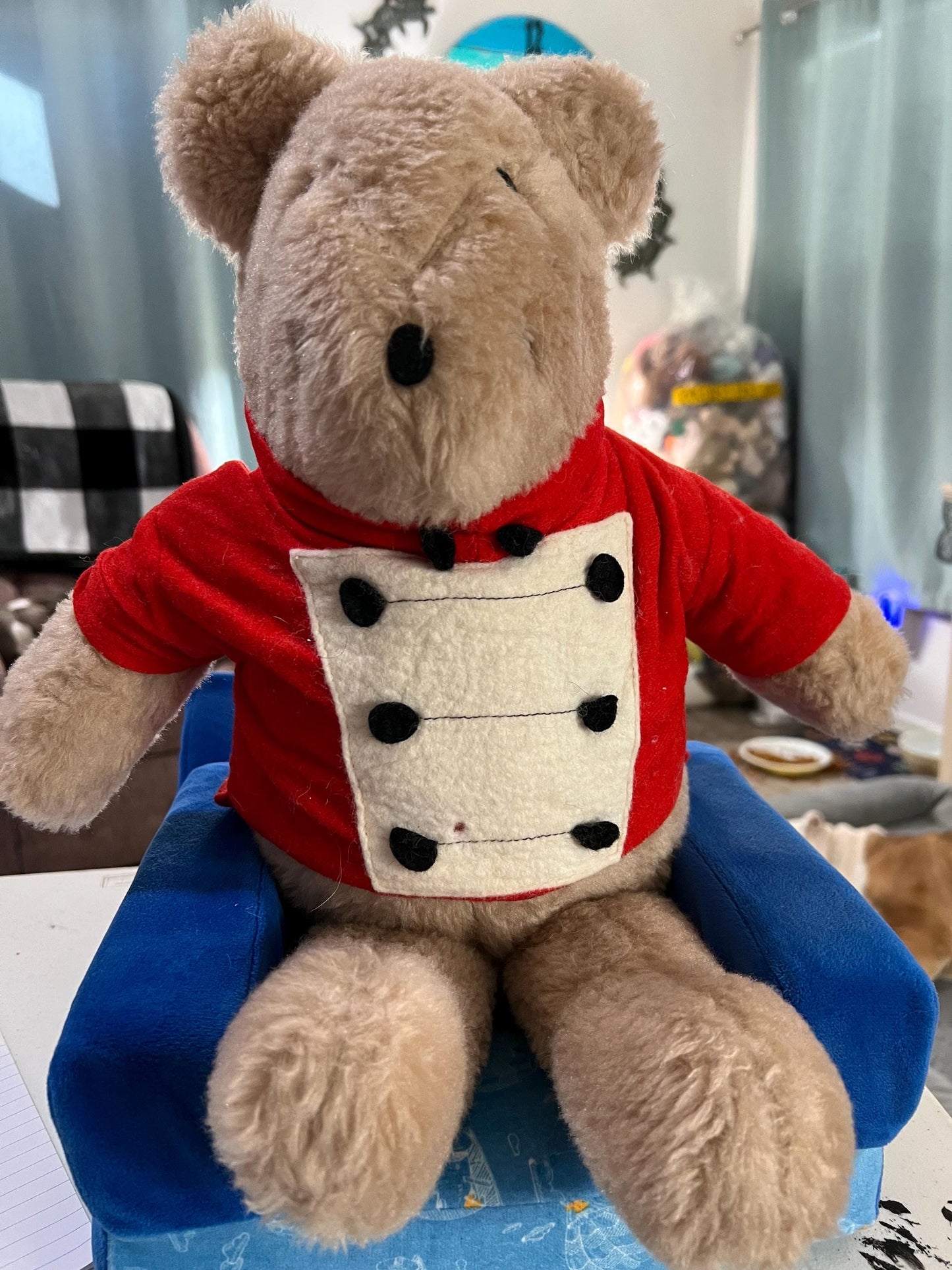 Vintage Drummer Teddy Bear, Rare Plush Toy