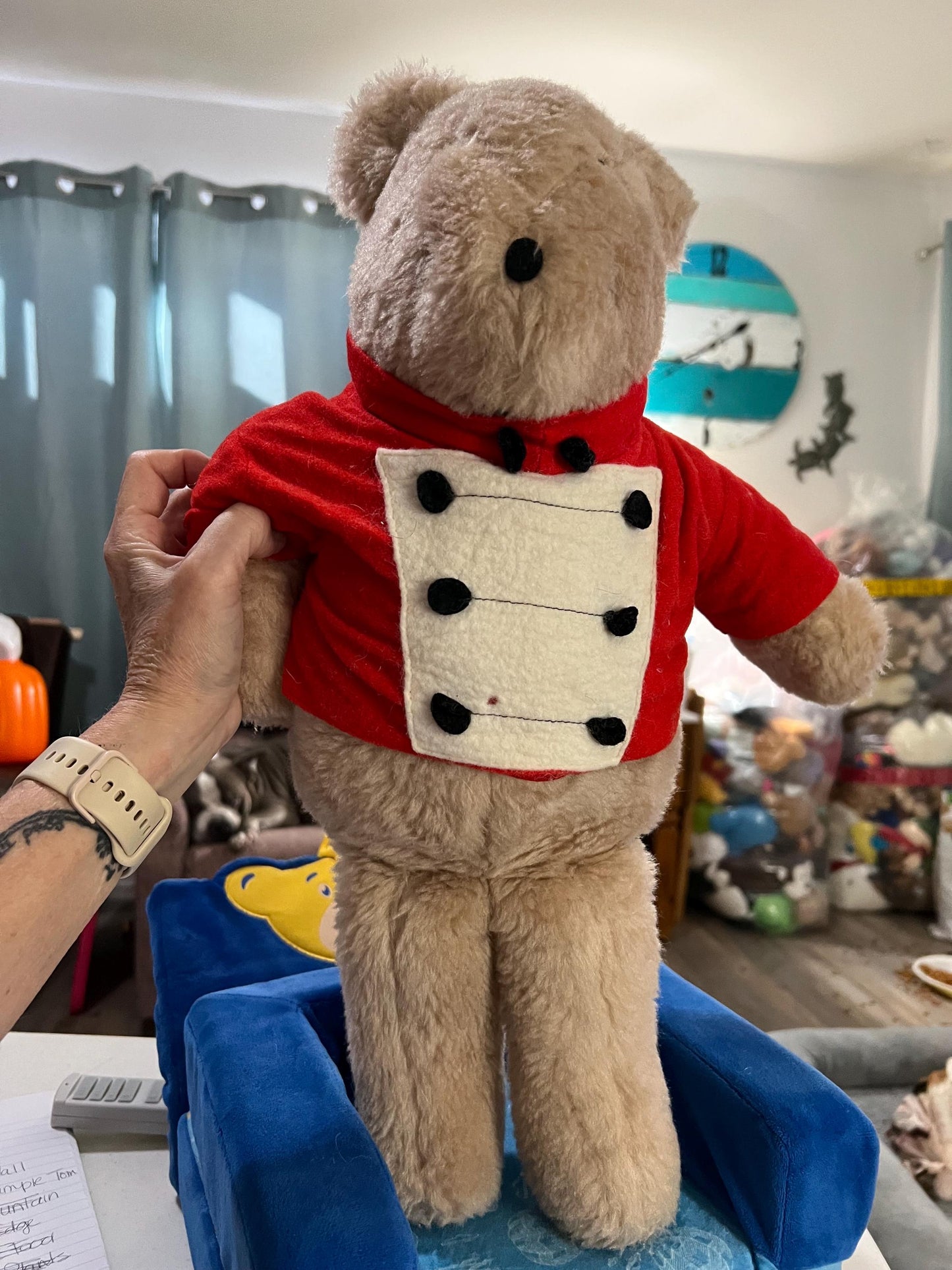 Vintage Drummer Teddy Bear, Rare Plush Toy