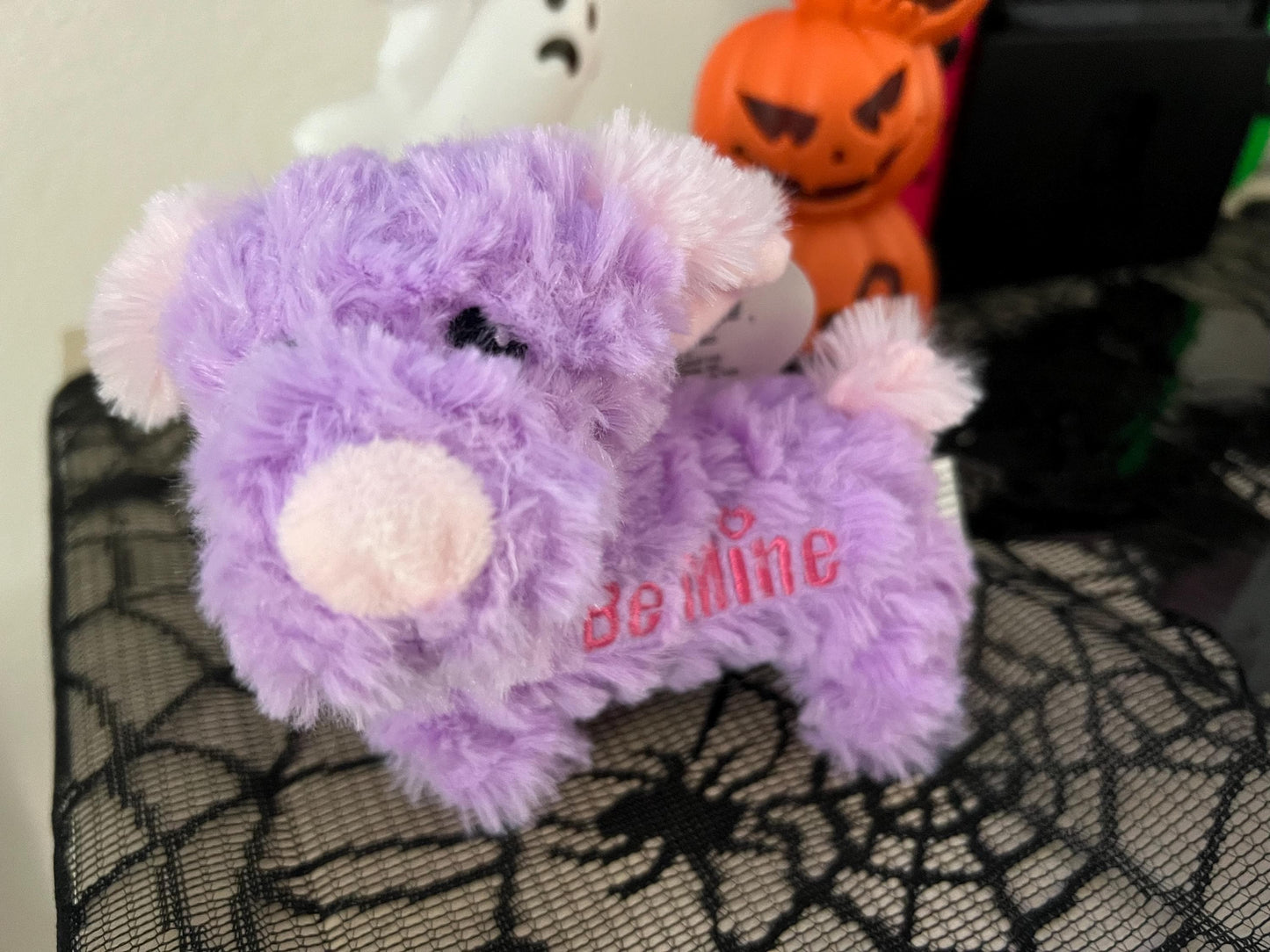 Lavender & Pink Plush Dog with Foil Hearts (NWT)
