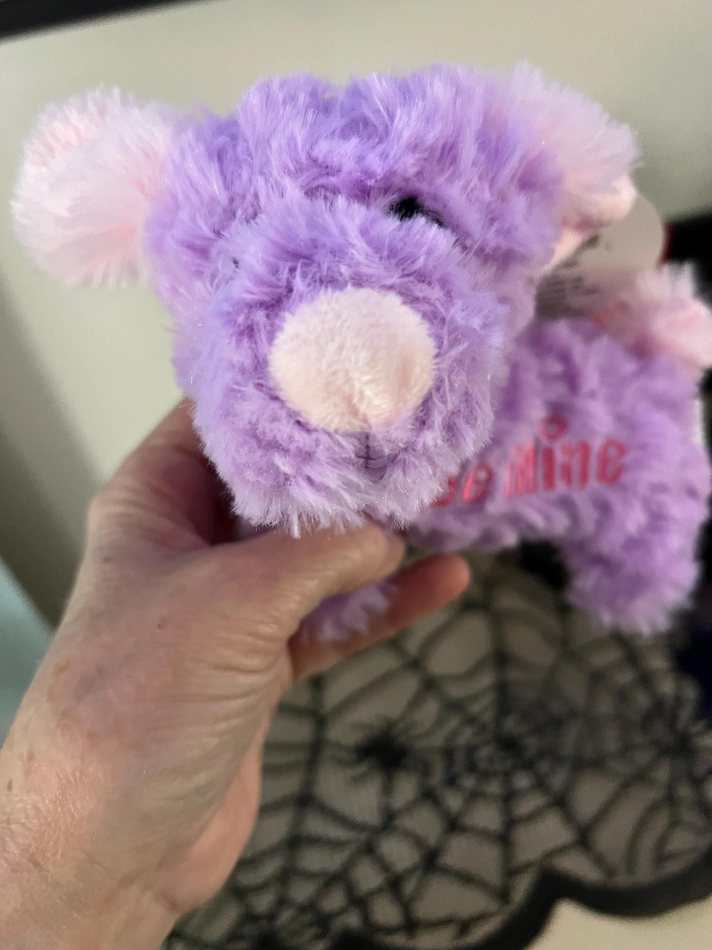 Lavender & Pink Plush Dog with Foil Hearts (NWT)