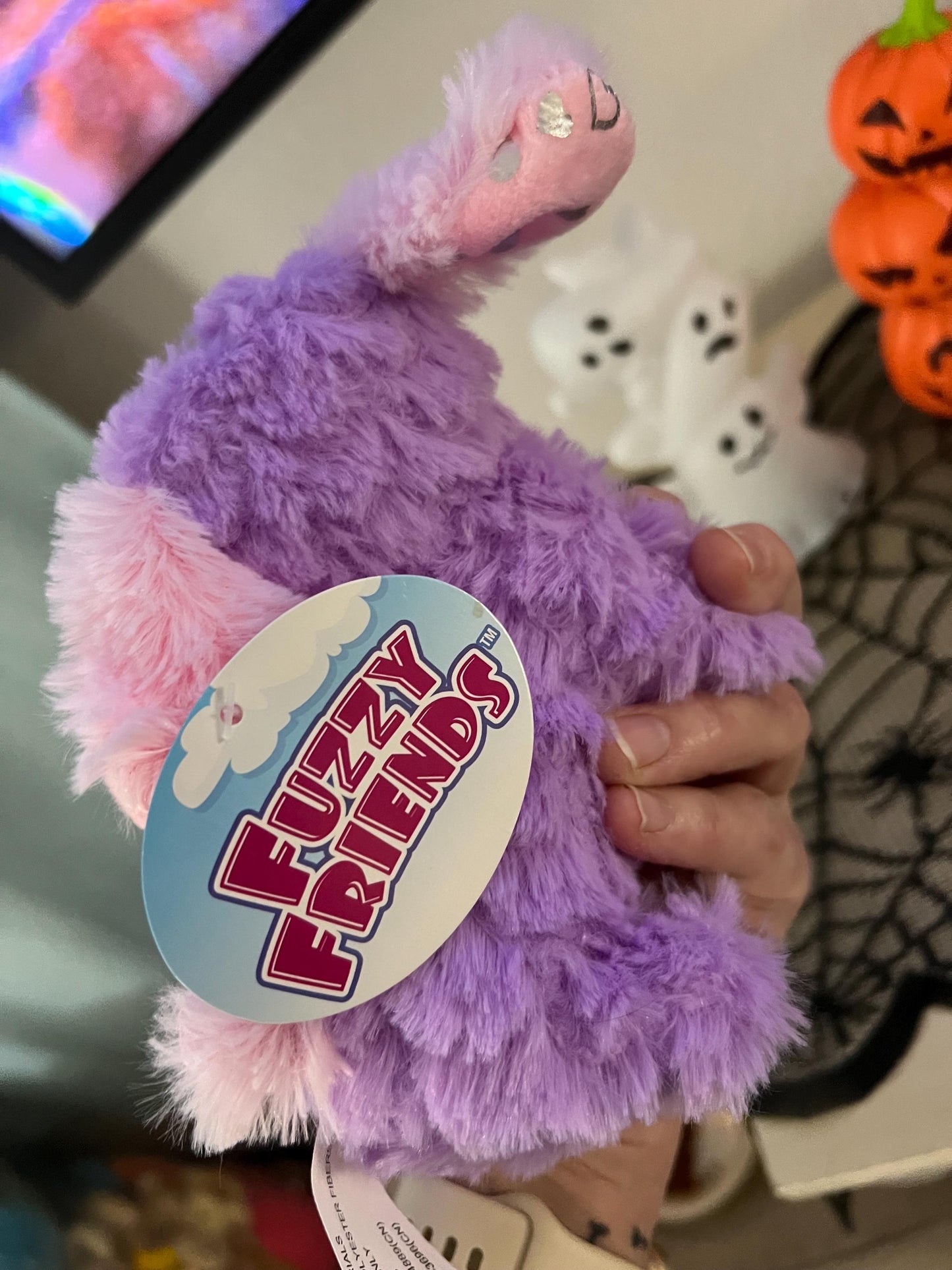 Lavender & Pink Plush Dog with Foil Hearts (NWT)