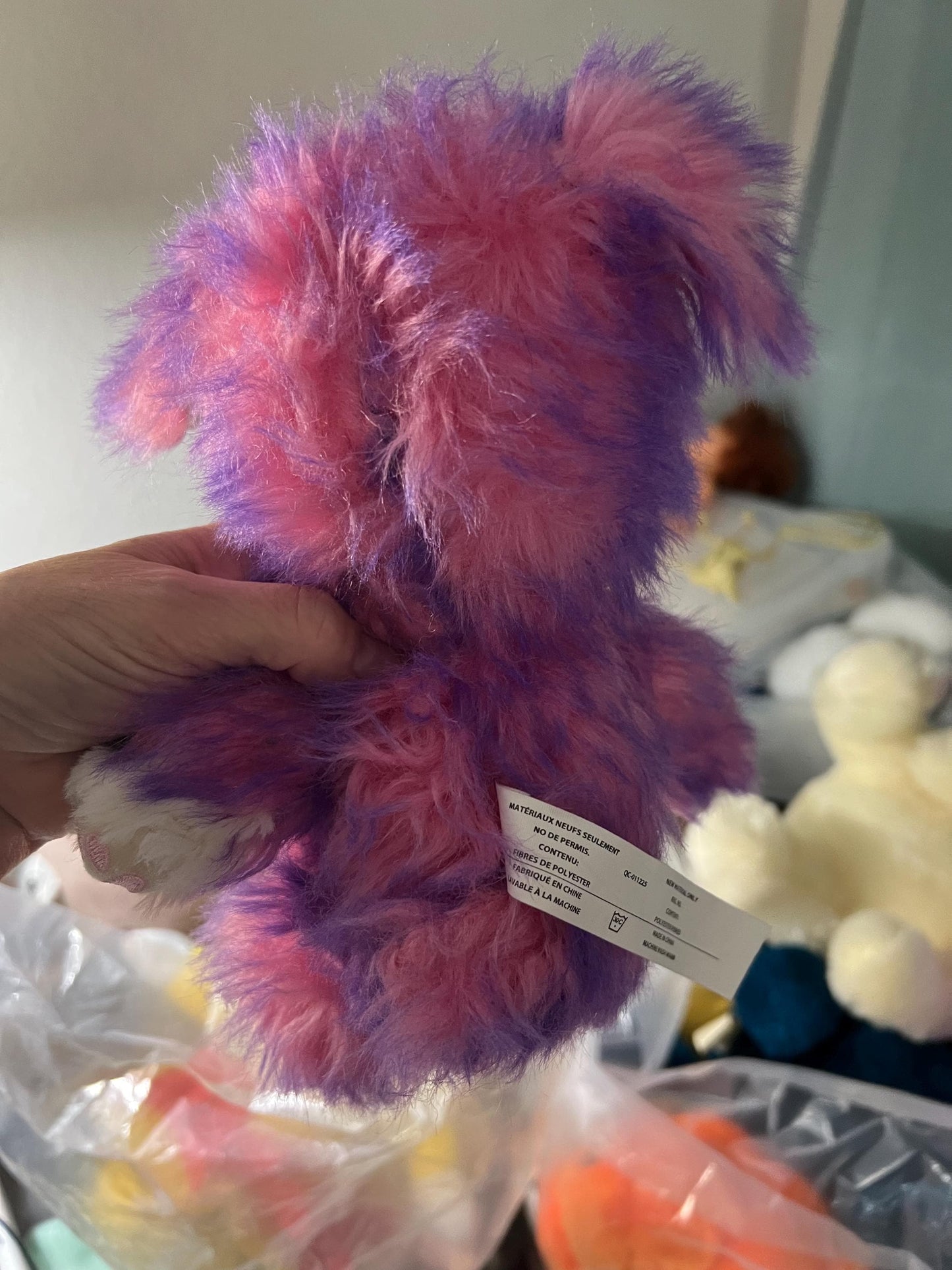 Scruff Luvs Plush Dog, Pink Purple White, Blue Eyes