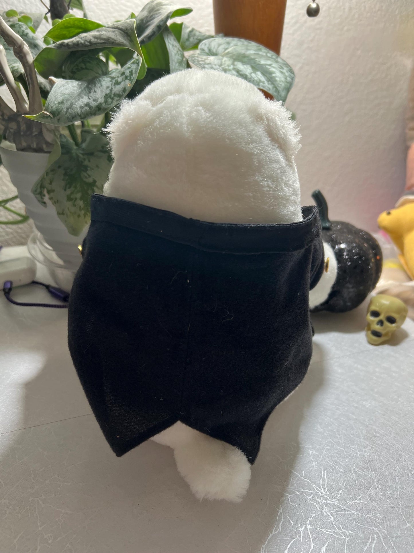 Vintage White Polar Bear Plush Toy: Magician Tuxedo